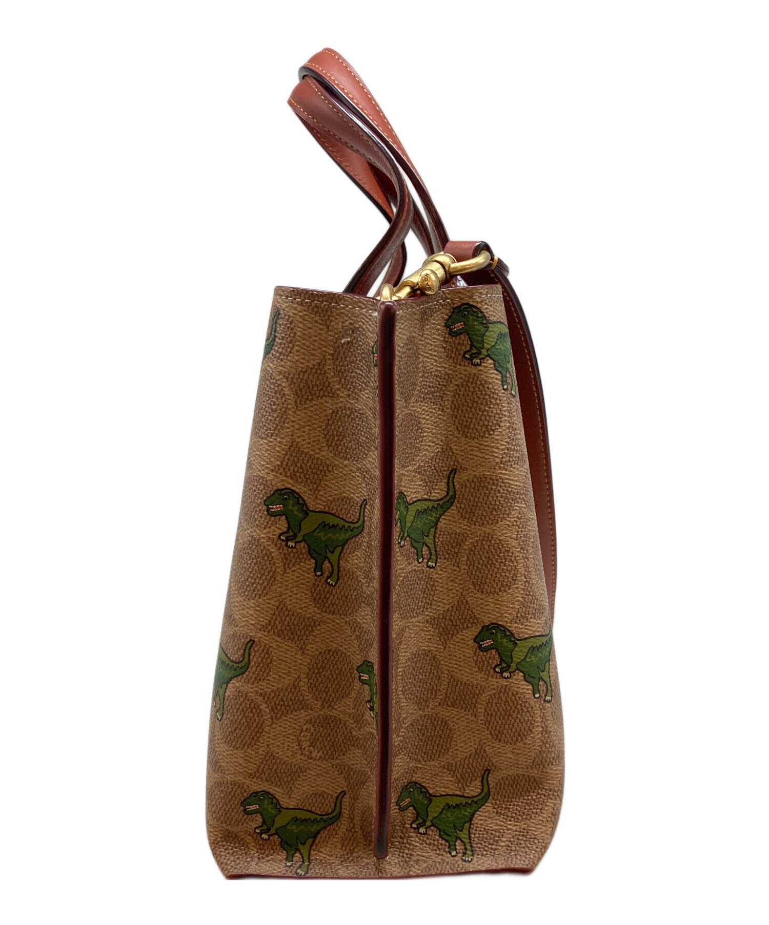 中古・古着通販】COACH (コーチ) 恐竜プリントターンロック2WAYバッグ 中古・古着通販】COACH (コーチ) 恐竜プリントターンロック2WAYバッグ