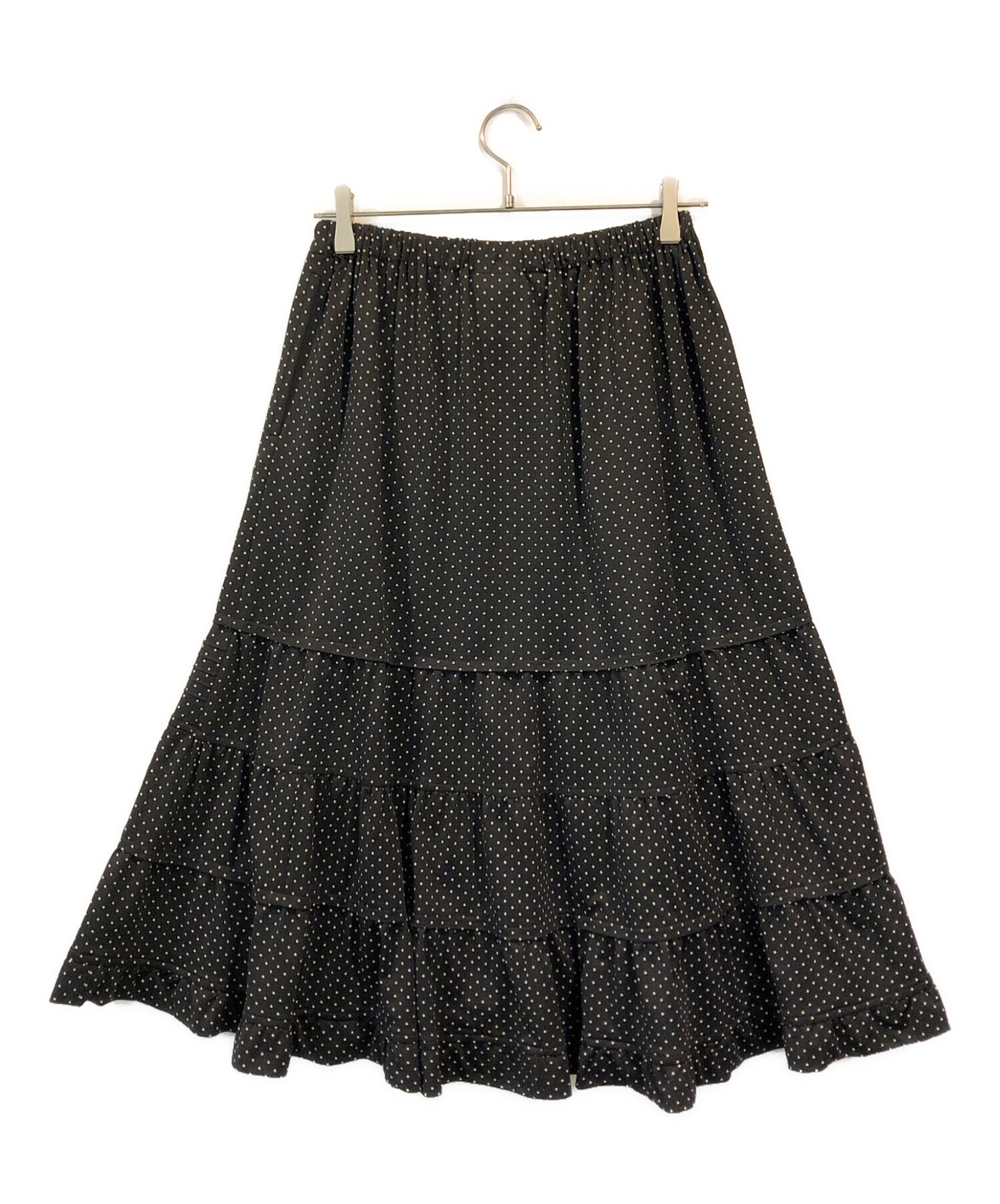 【gentil】ブラックドットスカート2632（新品） 新品】ドットフレアスカート ブラック gentil】ブラックドットスカート