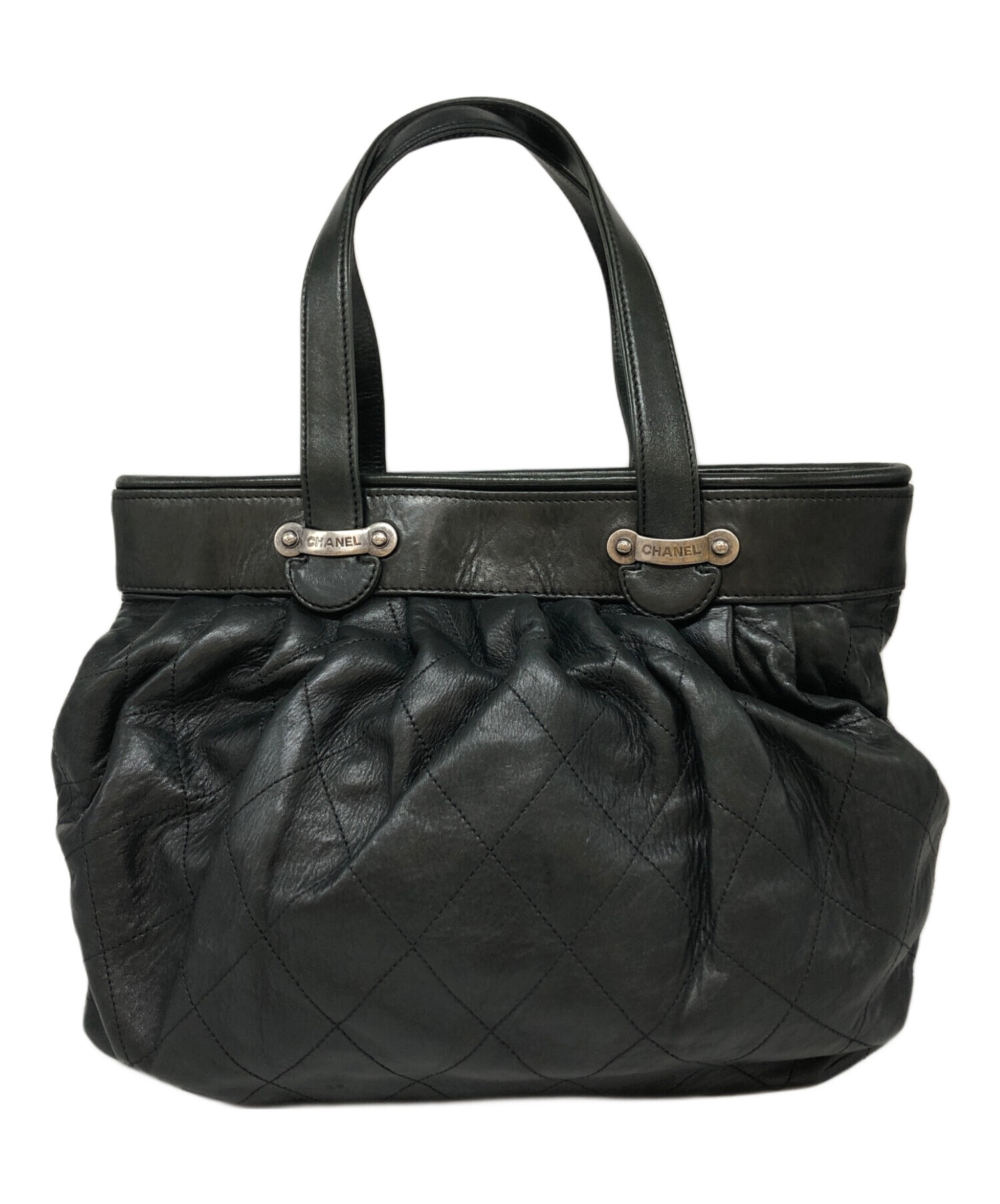 中古・古着通販】CHANEL (シャネル) レザーハンドバッグ 中古・古着通販】CHANEL (シャネル) レザーハンドバッグ