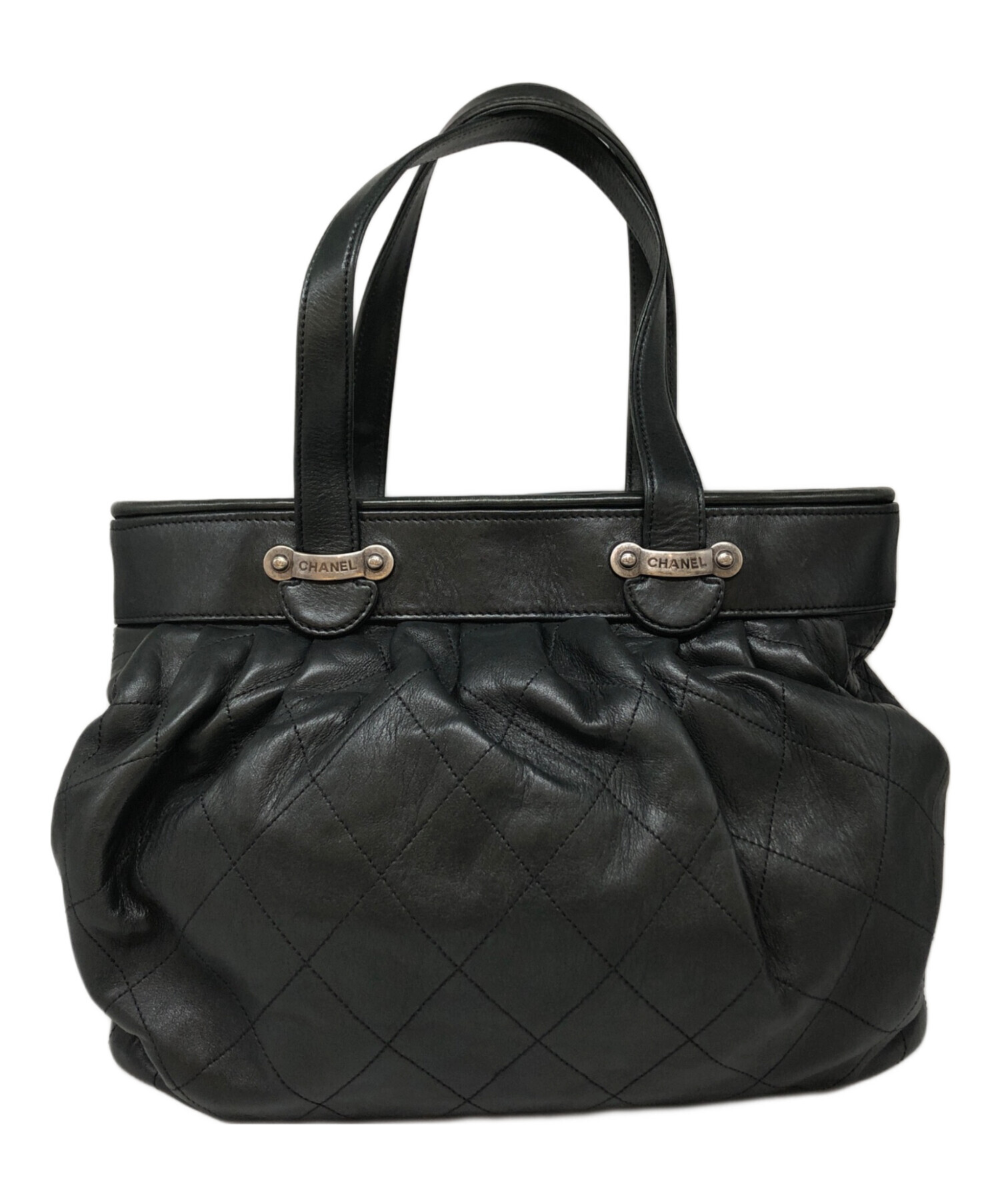 中古・古着通販】CHANEL (シャネル) レザーハンドバッグ 中古・古着通販】CHANEL (シャネル) レザーハンドバッグ