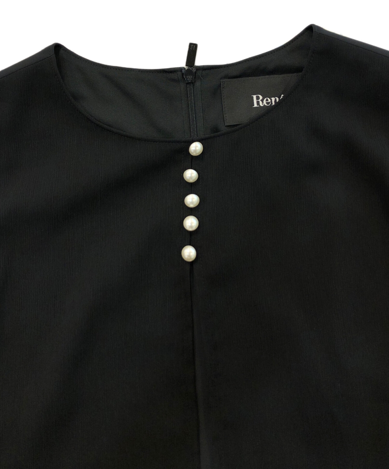中古・古着通販】Rene (ルネ) パールボタンワンピース ブラック サイズ