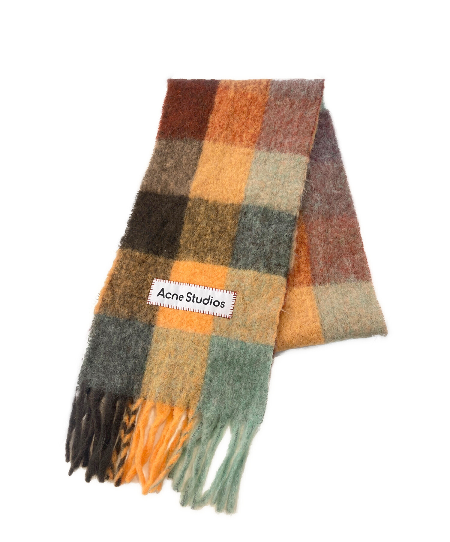 acne studious マフラー　オレンジ　チェック 中古・古着通販】ACNE STUDIOS (アクネ ストゥディオス) ウール