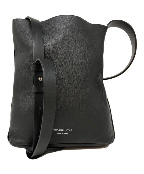【美品】  HYKE / ハイク | × CHACOLI LEATHER DRAWSTRING BAG レザーショルダーバッグ | ブラック | レディース HYKE（ハイク） 【美品】 | × CHACOLI LEATHER DRAWSTRING BAG レザー