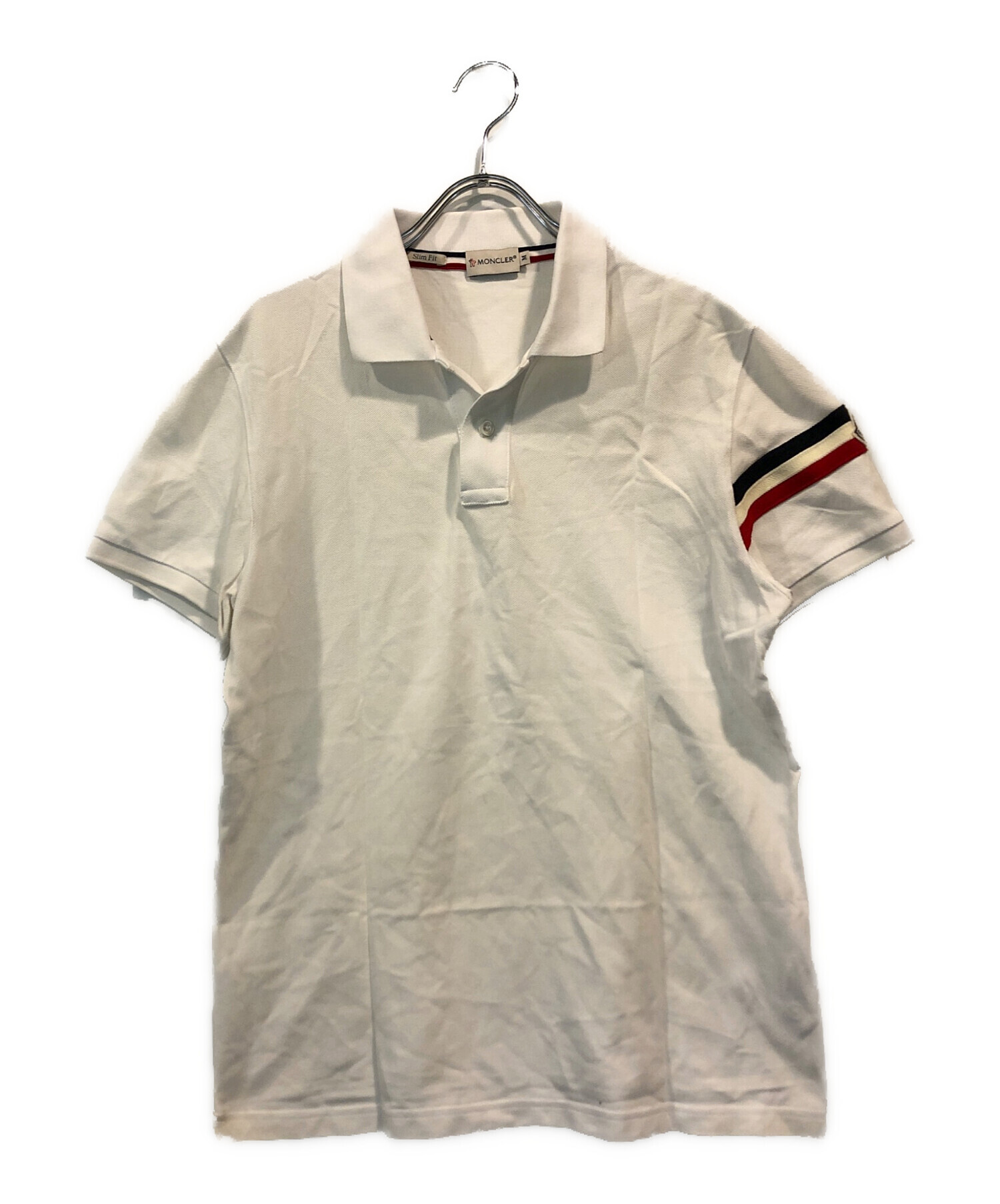 中古・古着通販】MONCLER (モンクレール) ポロシャツ ホワイト サイズ