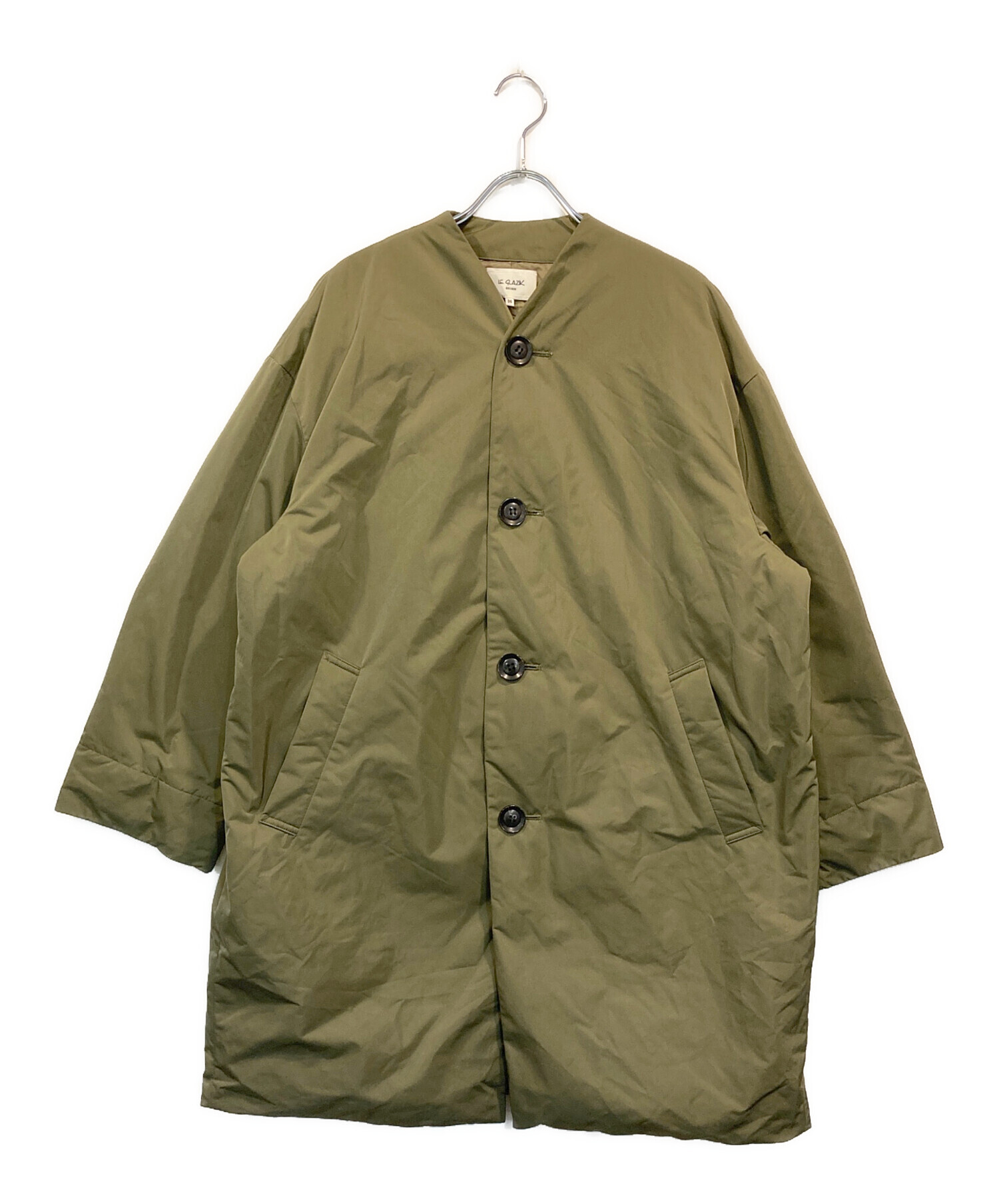 中古・古着通販】LE GLAZIK (ル グラジック) ノーカラーダウンコート