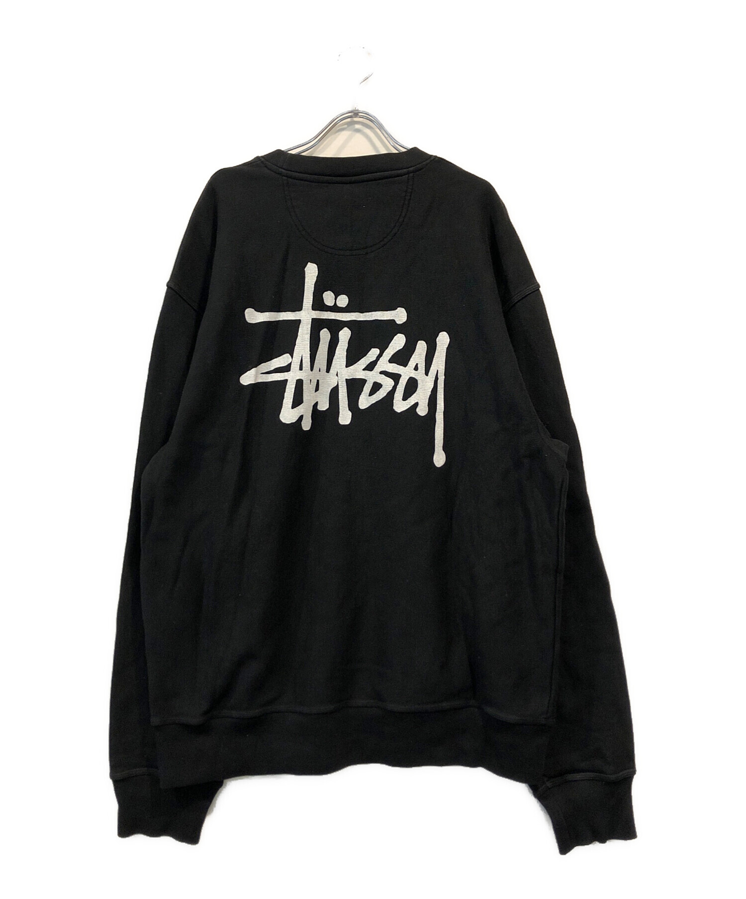 80s 黒タグ　STUSSY ステューシー　刺繍ロゴ　ブラック　スウェット　古着 中古・古着通販】stussy (ステューシー) バックプリントスウェット