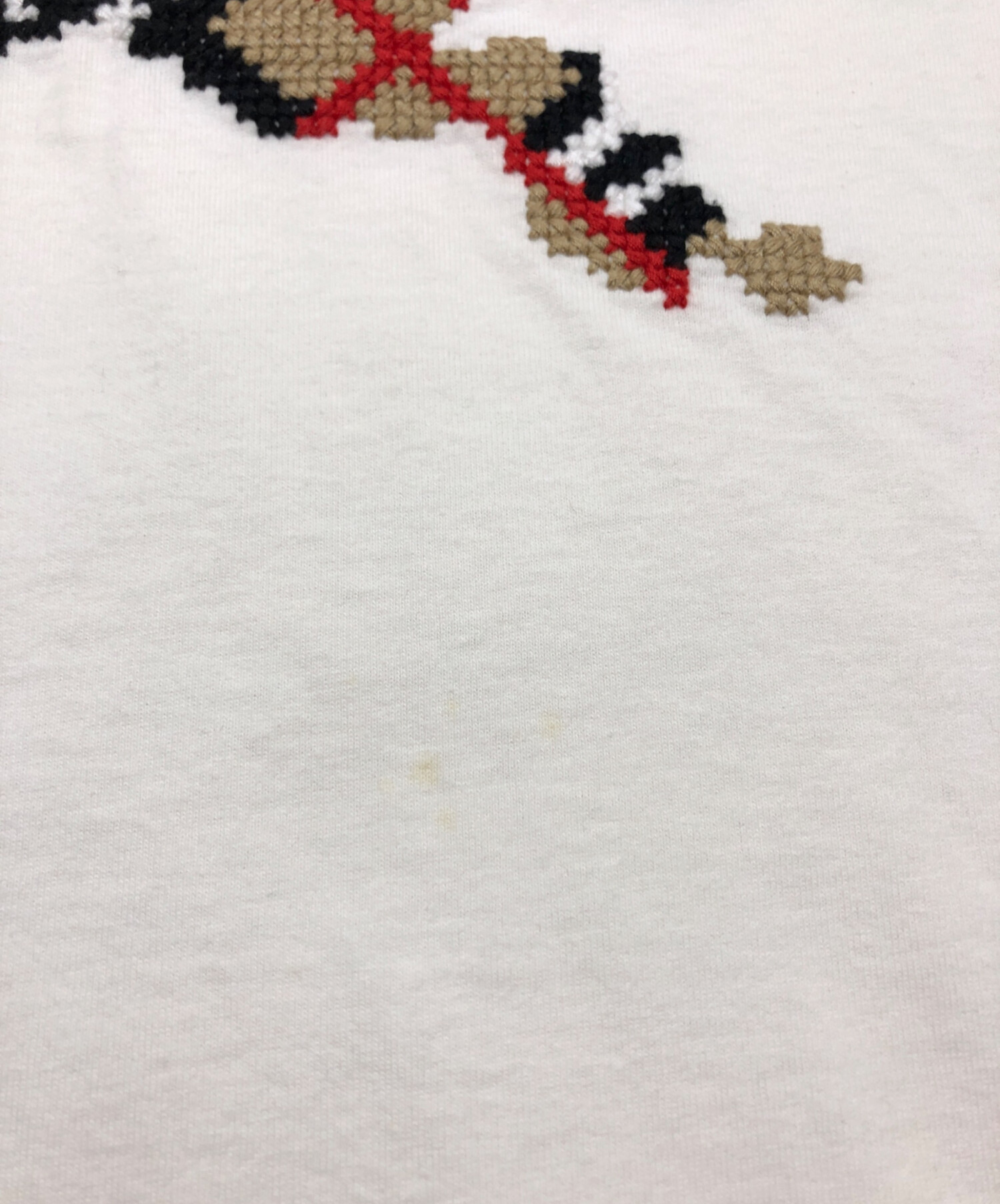 BURBERRY クロスステッチ EKD​ コットンTシャツ XLサイズ 新作 【公式 