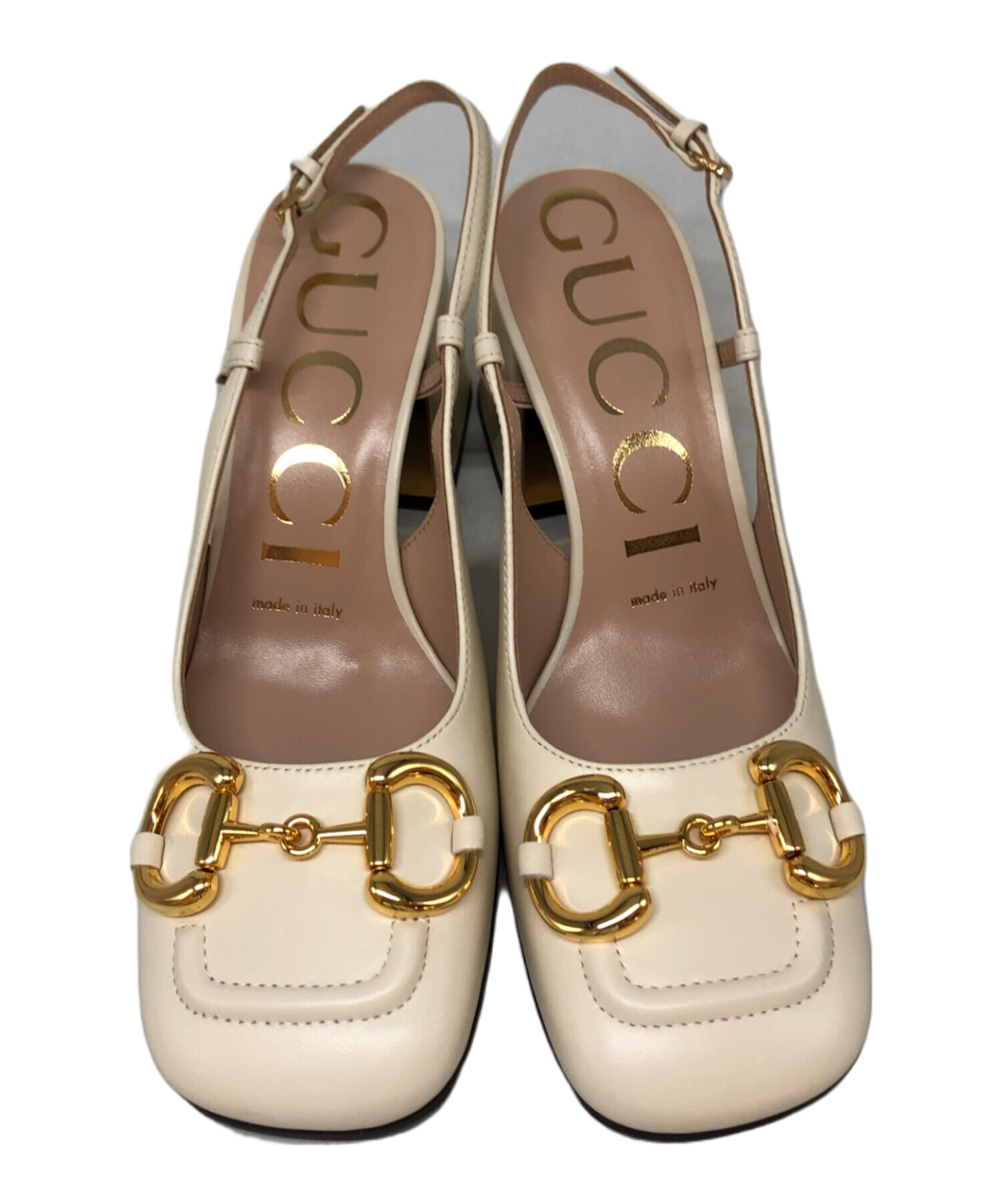 中古・古着通販】GUCCI (グッチ) ホースビットパンプス アイボリー 