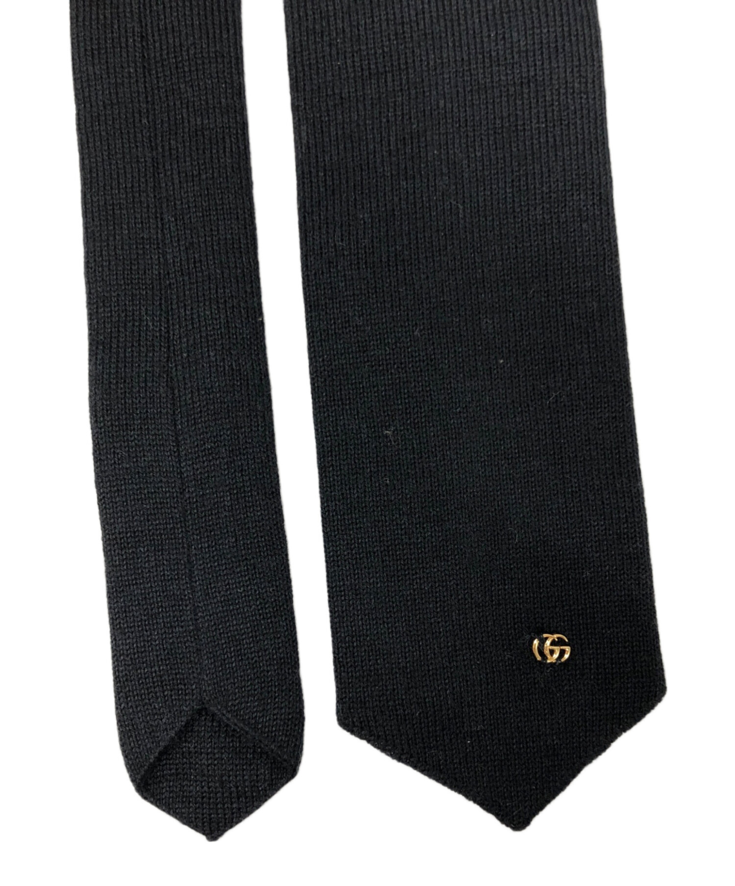 中古・古着通販】GUCCI (グッチ) GGプレートウールニットタイ ブラック