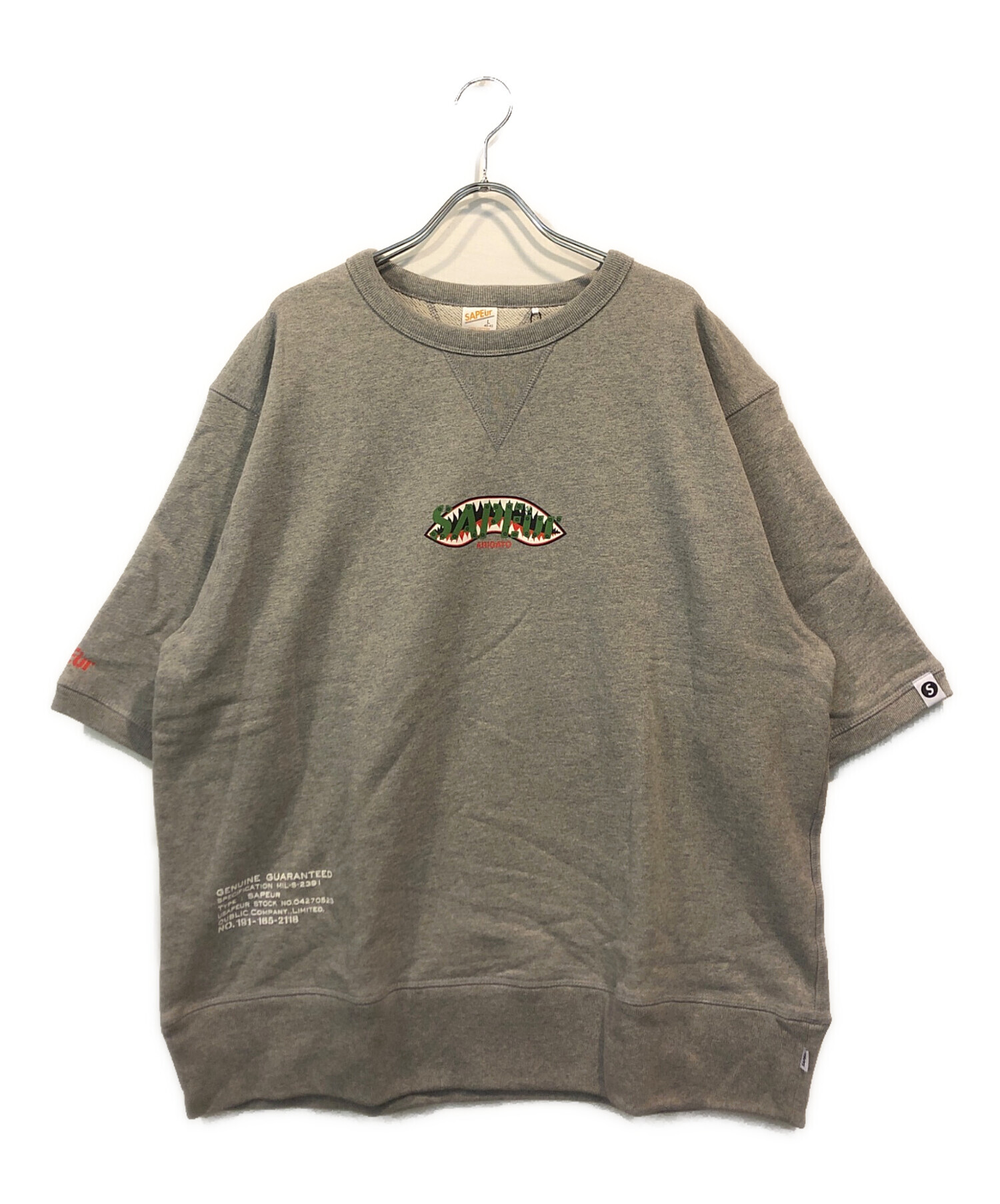 中古・古着通販】SAPEur (サプール) SHARKMOUTH S/S SWEAT グレー