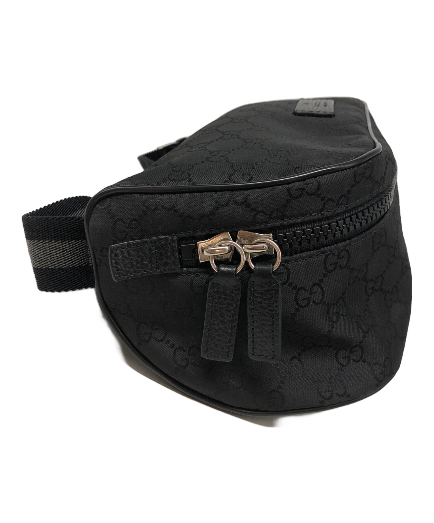 中古・古着通販】GUCCI (グッチ) GGナイロンウエストバッグ ブラック