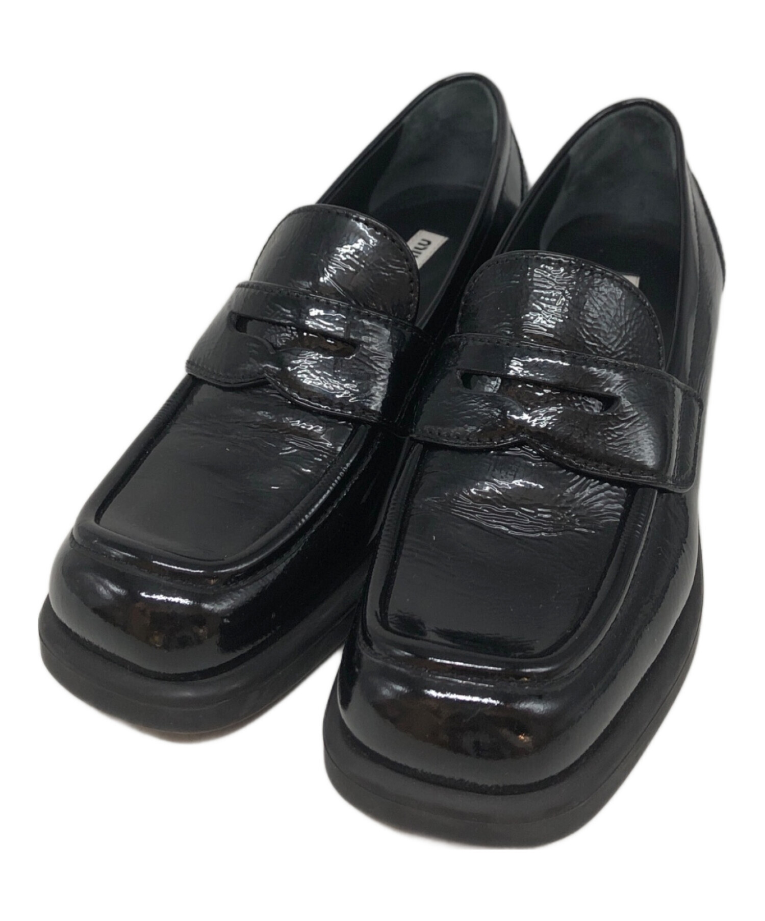 中古・古着通販】MIU MIU (ミュウミュウ) スクエアトゥローファー 