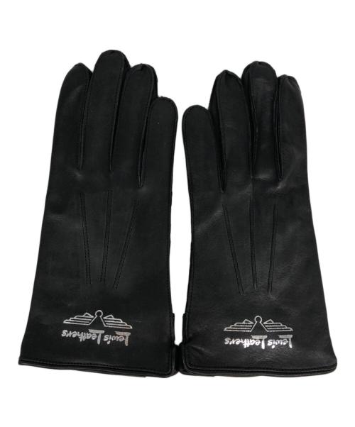 ルイスレザー、ブラックレザー手袋 フリース裏地付き 中古・古着通販】Lewis Leathers (ルイスレザース) ロゴプリントレザー