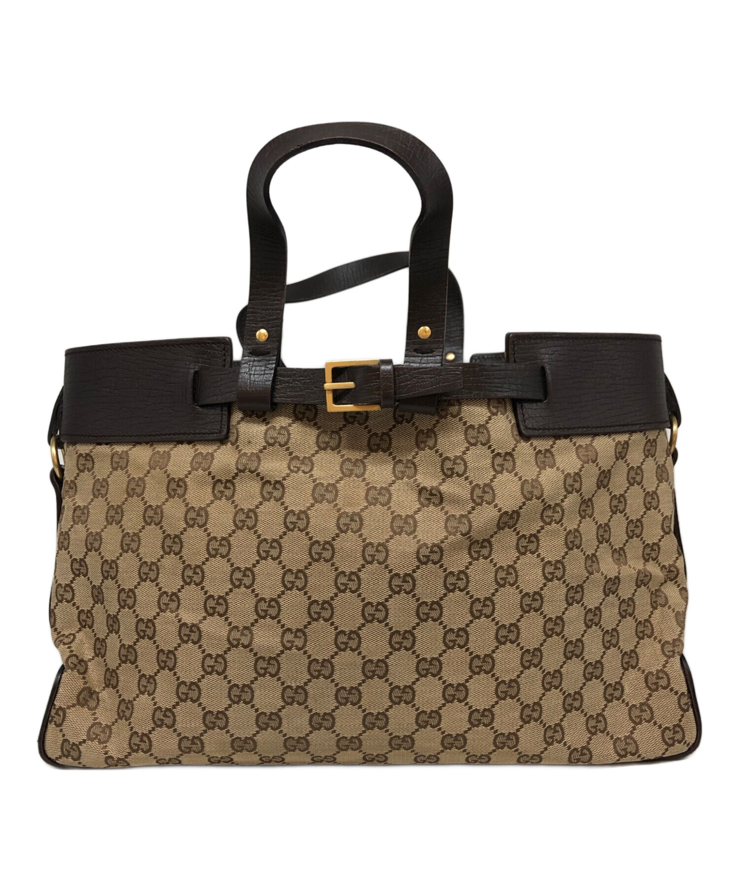 中古・古着通販】GUCCI (グッチ) GGキャンバストートバッグ ベージュ 