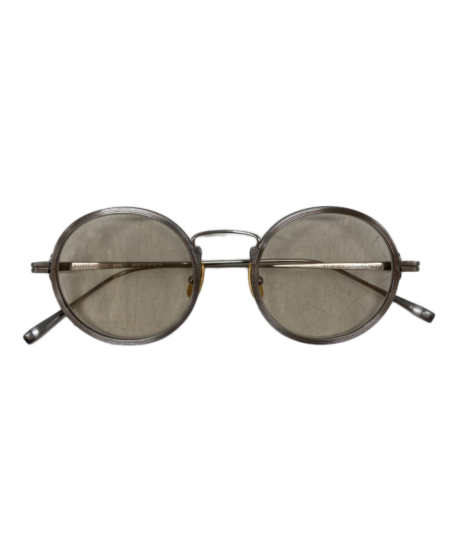 金子眼鏡 ラウンドメタルフレーム 中古・古着通販】金子眼鏡 (カネコガンキョウ) メタルフレームラウンド