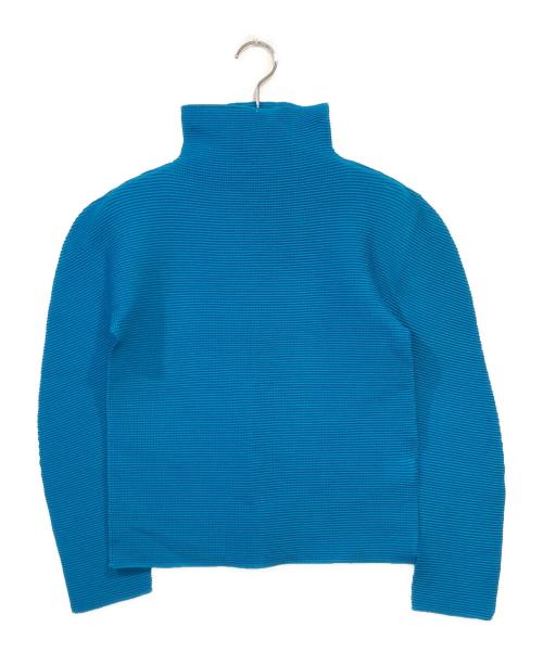 【美品】イッセイミヤケ me ISSEY半袖カットソー ハイネック プリーツ イッセイミヤケ ミーISSEY MIYAKE me ストレッチプリーツ