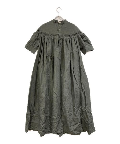 中古・古着通販】SCYE (サイ) リネン ピンタックドレス グリーン
