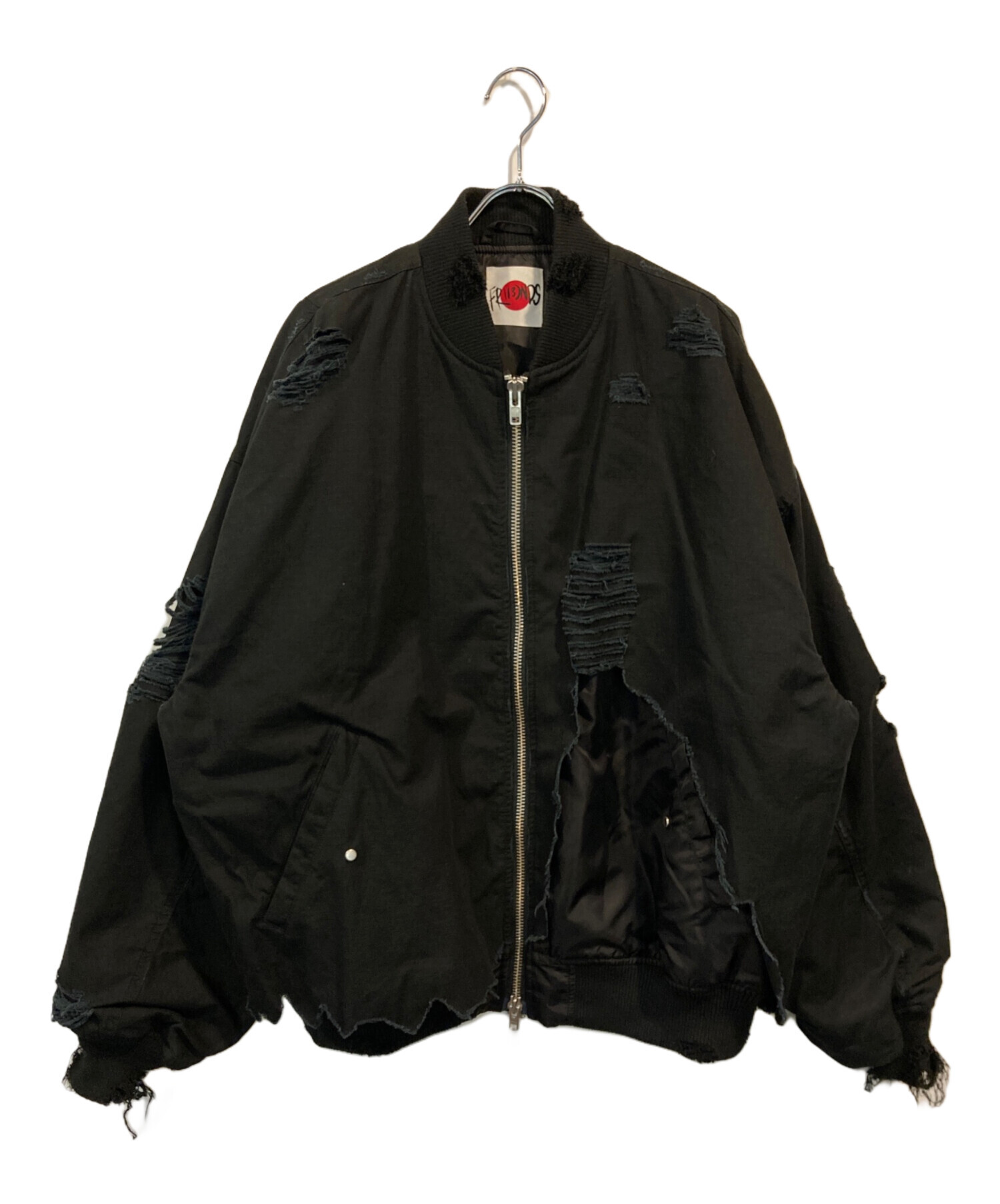 中古・古着通販】FR(13)NDS (フレンズ) ダメージ加工ブルゾン ブラック