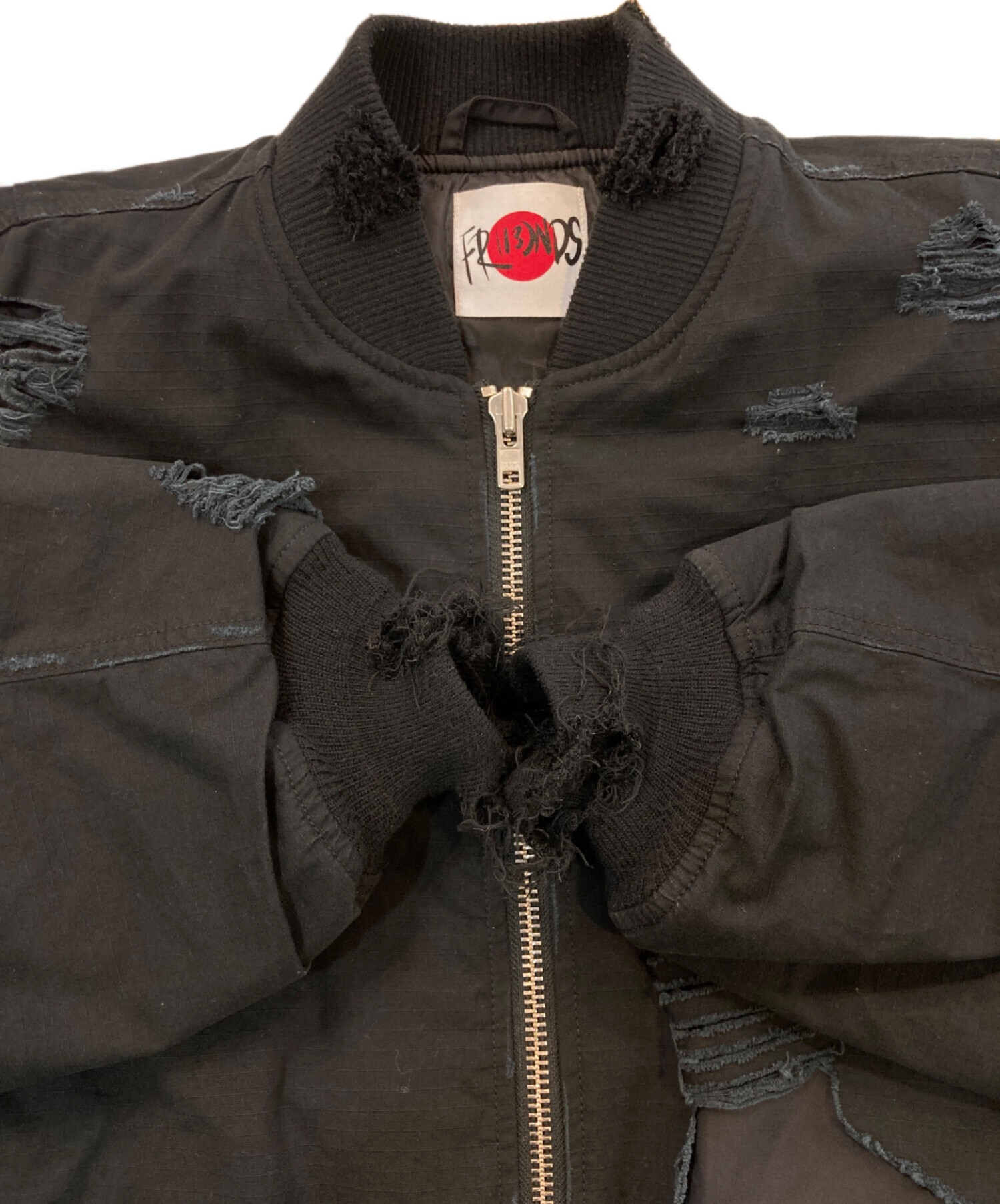 中古・古着通販】FR(13)NDS (フレンズ) ダメージ加工ブルゾン ブラック