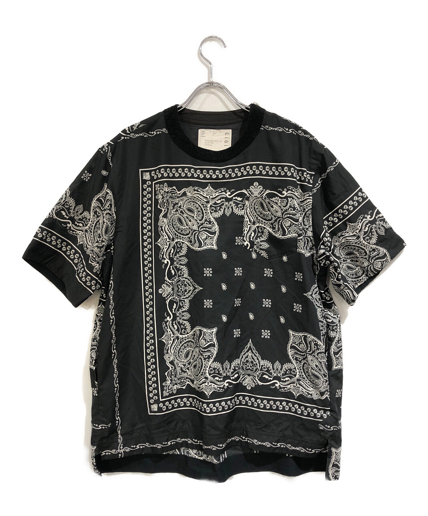 中古・古着通販】sacai (サカイ) ペイズリーシャツ ブラック サイズ:2