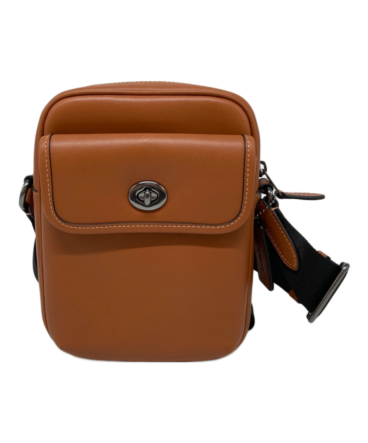 Coachレガシー ボディバッグ オールレザー ターンロック キャメル　オールド 中古・古着通販】COACH (コーチ) ターンロック クロスボディ バッグ