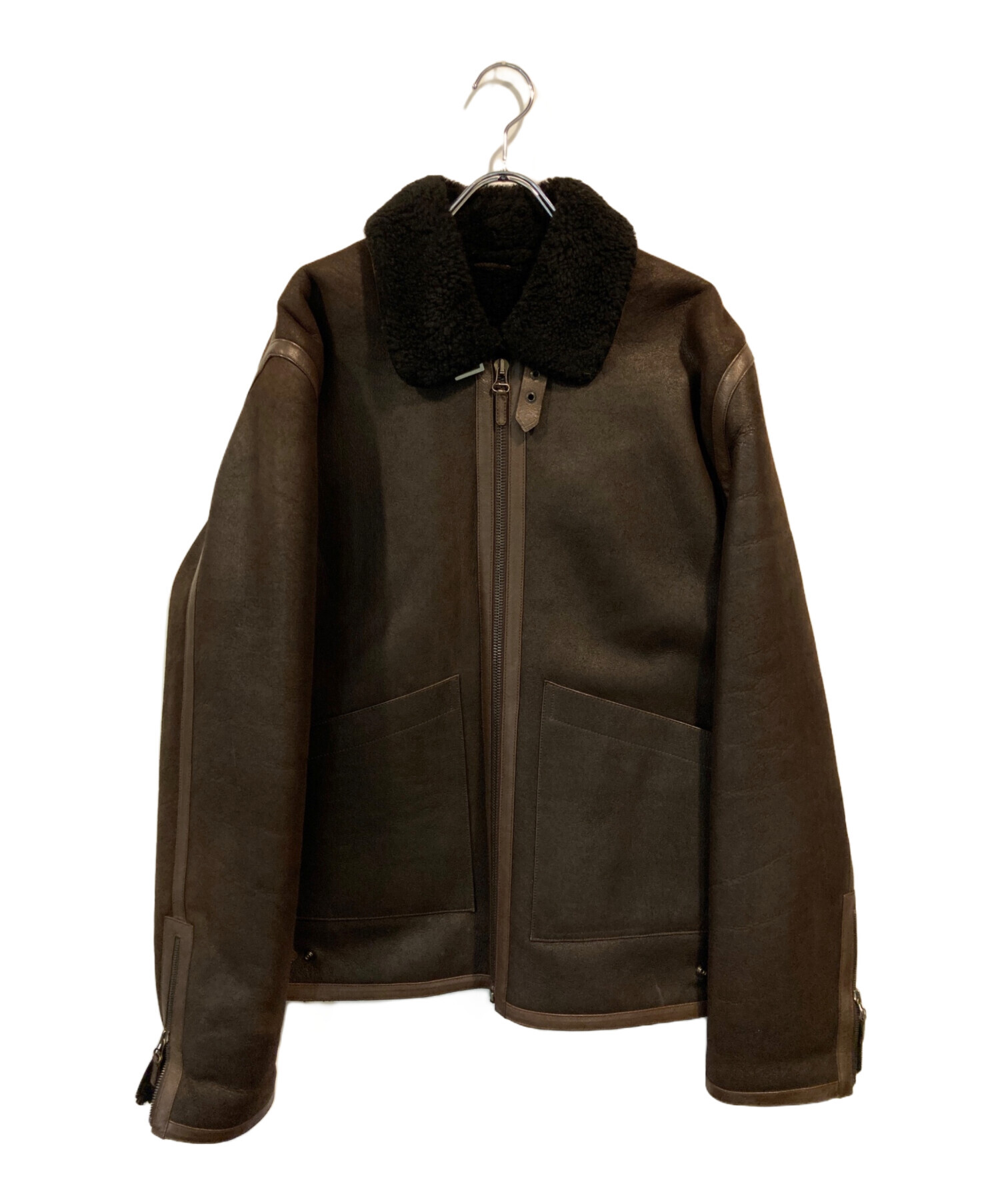 中古・古着通販】dunhill (ダンヒル) ムートンジャケット ブラウン