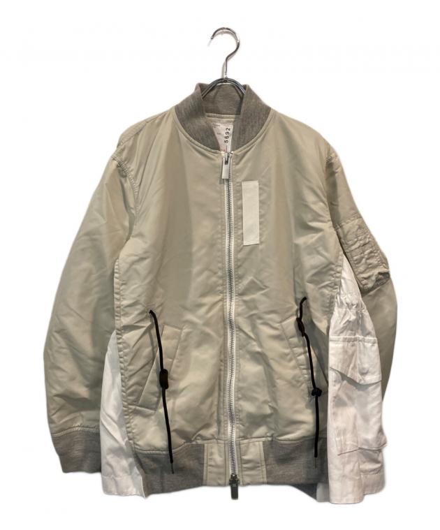 sacai サカイ　ＭＡ-1 グレー ジップアップブルゾン 中古・古着通販】sacai (サカイ) ナイロンツイルブルゾンMA-1 グレー