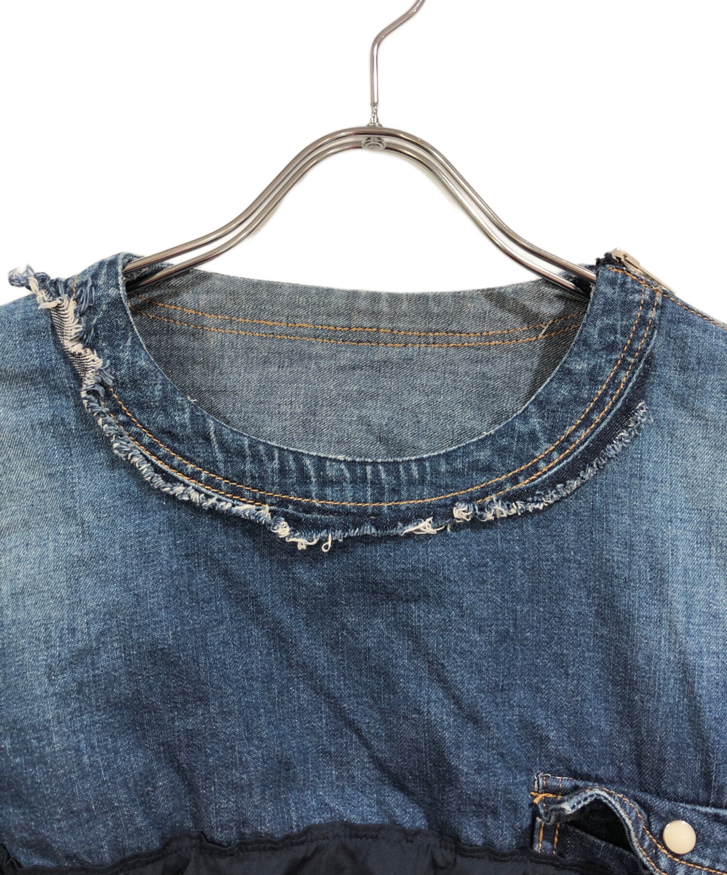 中古・古着通販】sacai (サカイ) ドッキングデニムカットソー