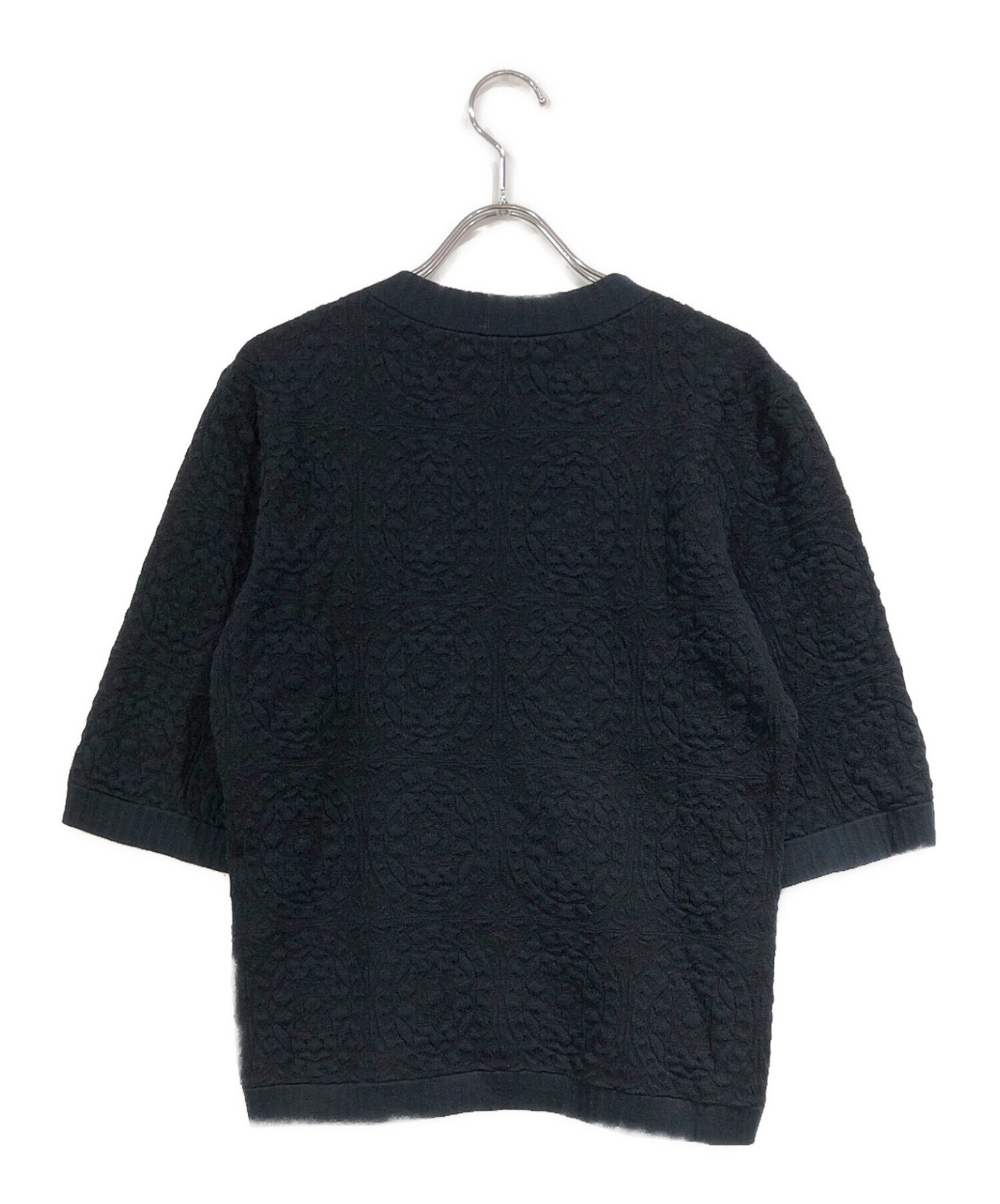 中古・古着通販】CHANEL (シャネル) ジャガードカットソー ブラック 