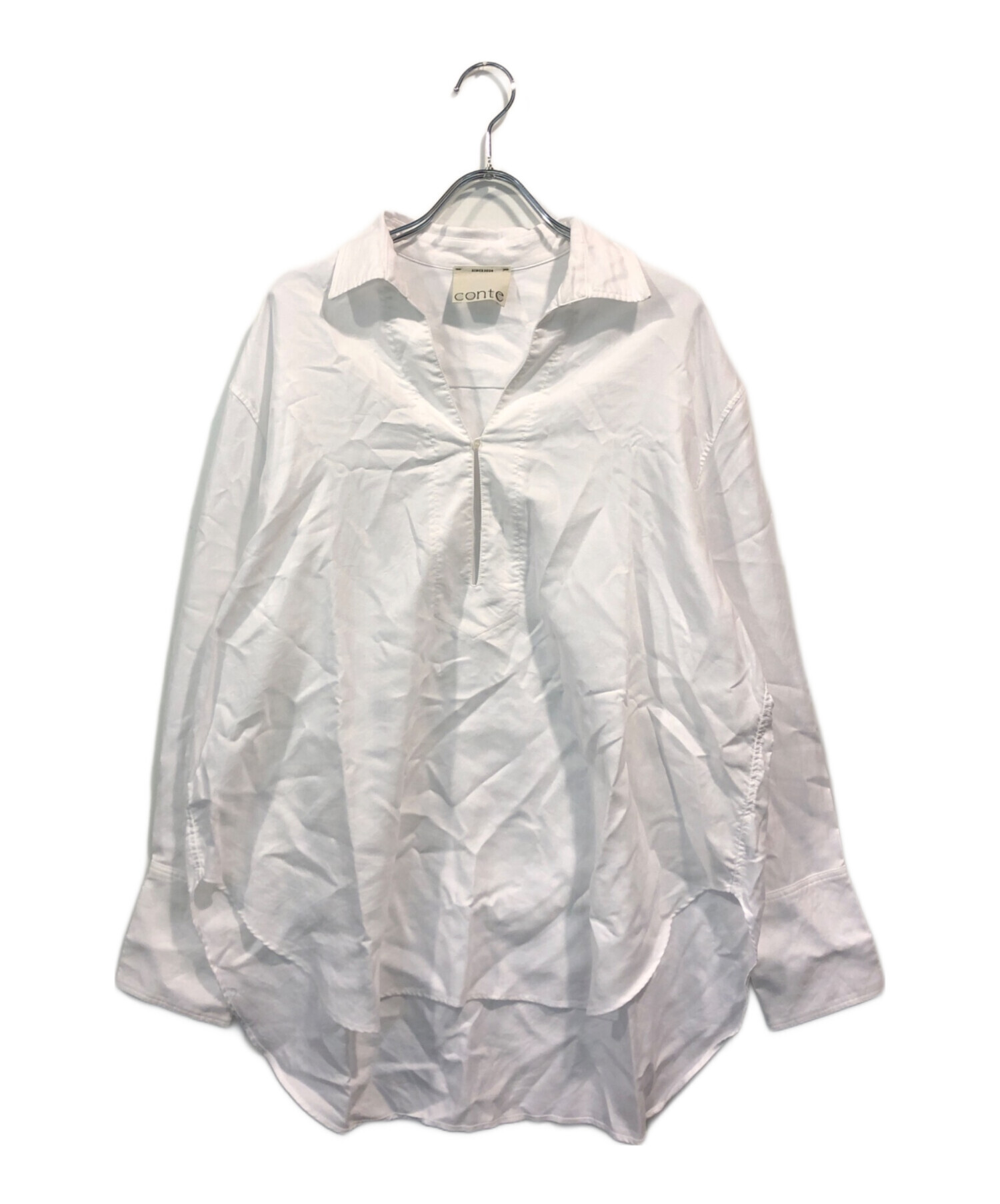 中古・古着通販】Con te (コンテ) ディープVネック スキッパーシャツ 