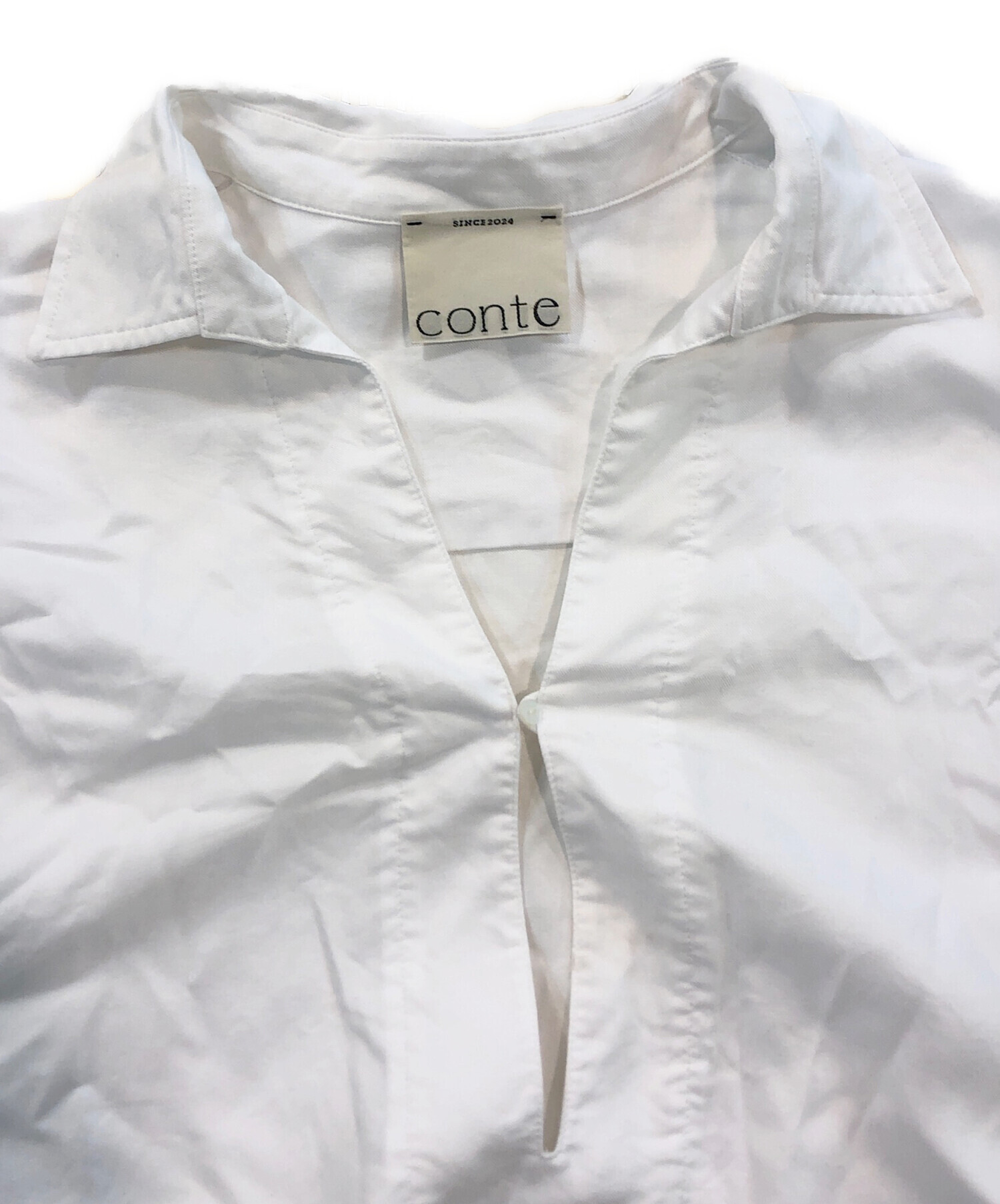 中古・古着通販】Con te (コンテ) ディープVネック スキッパーシャツ 