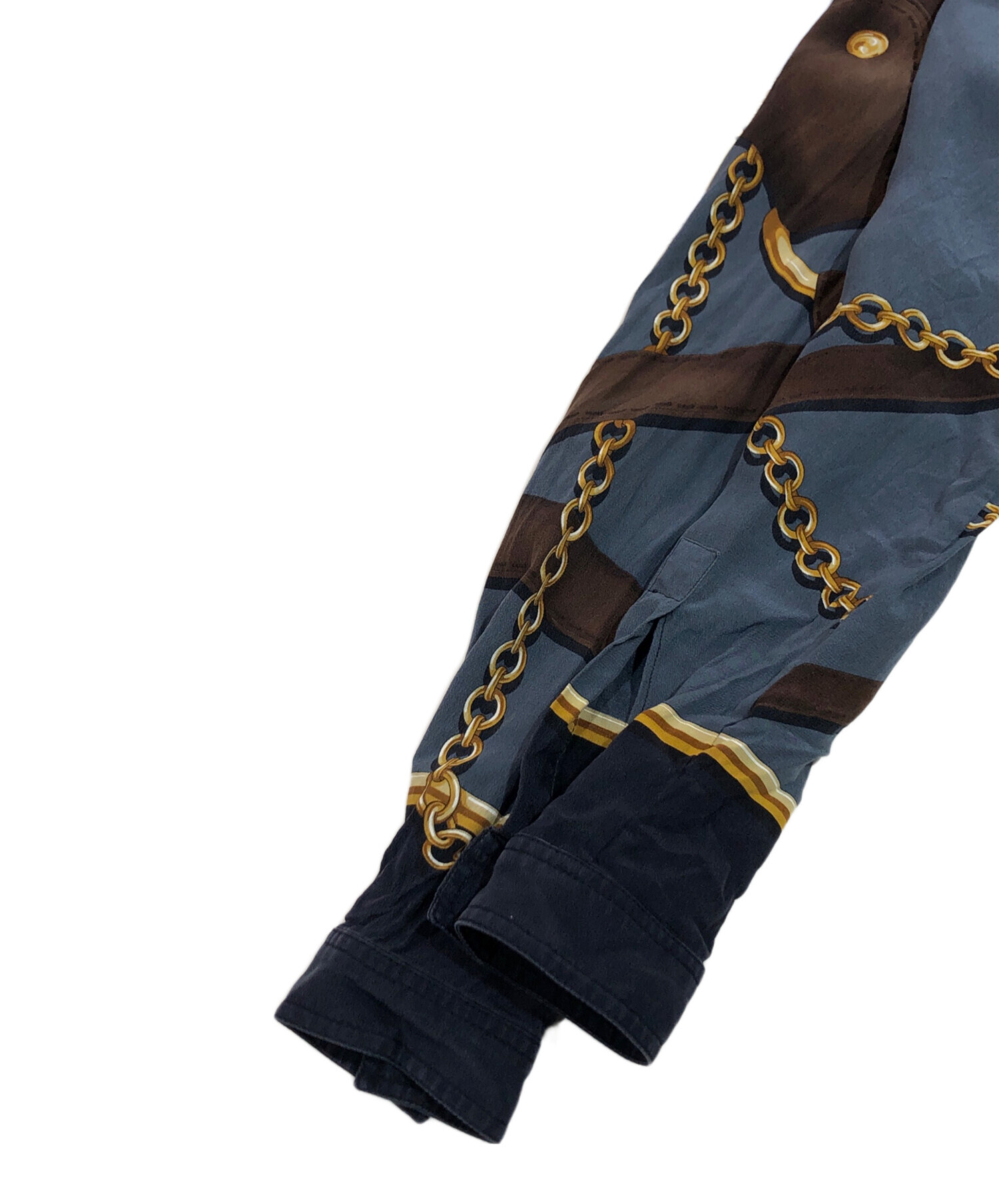 中古・古着通販】GUCCI (グッチ) 総柄シャツワンピース ブルー サイズ