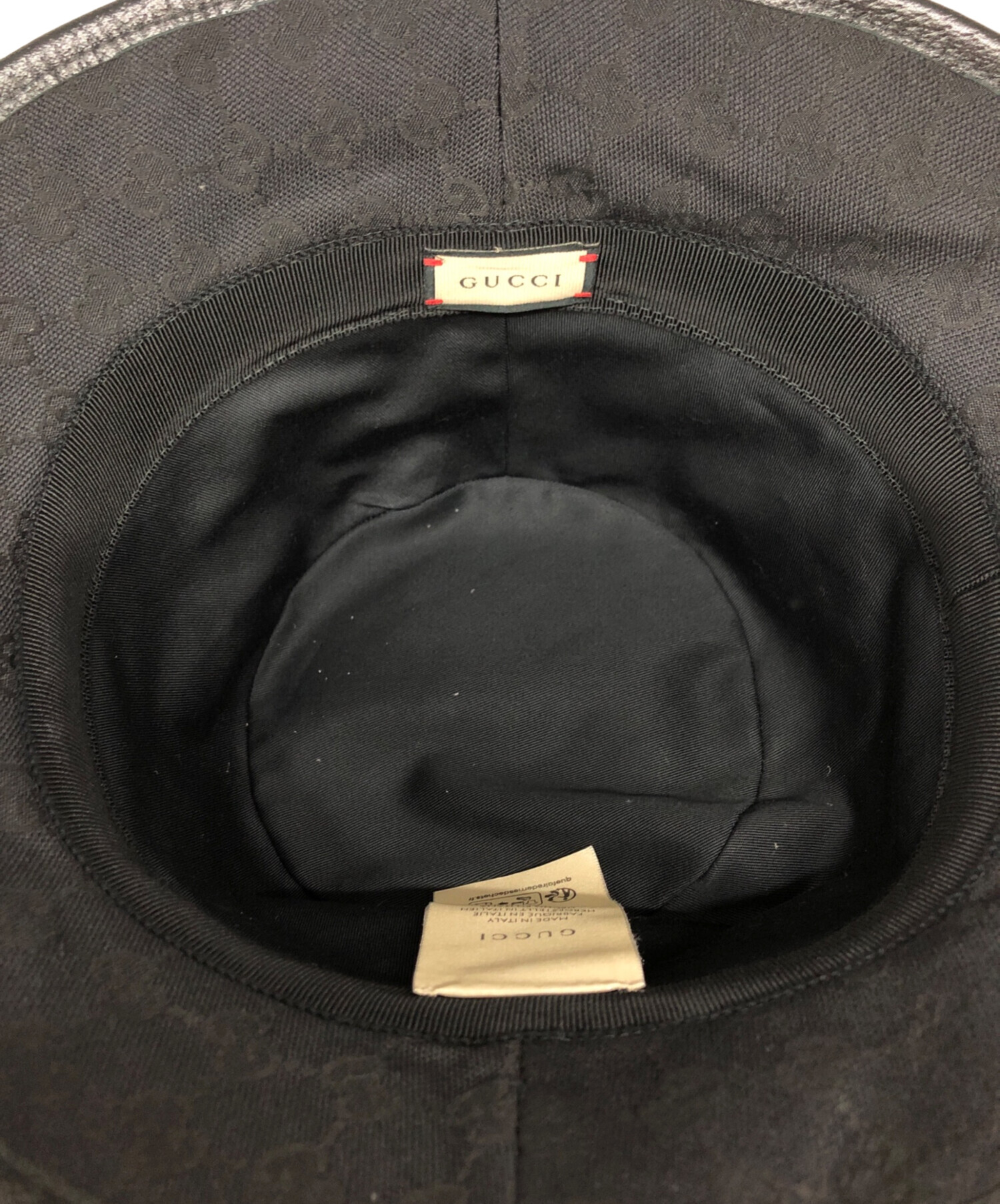 中古・古着通販】GUCCI (グッチ) GGキャンバスバケットハット ブラック