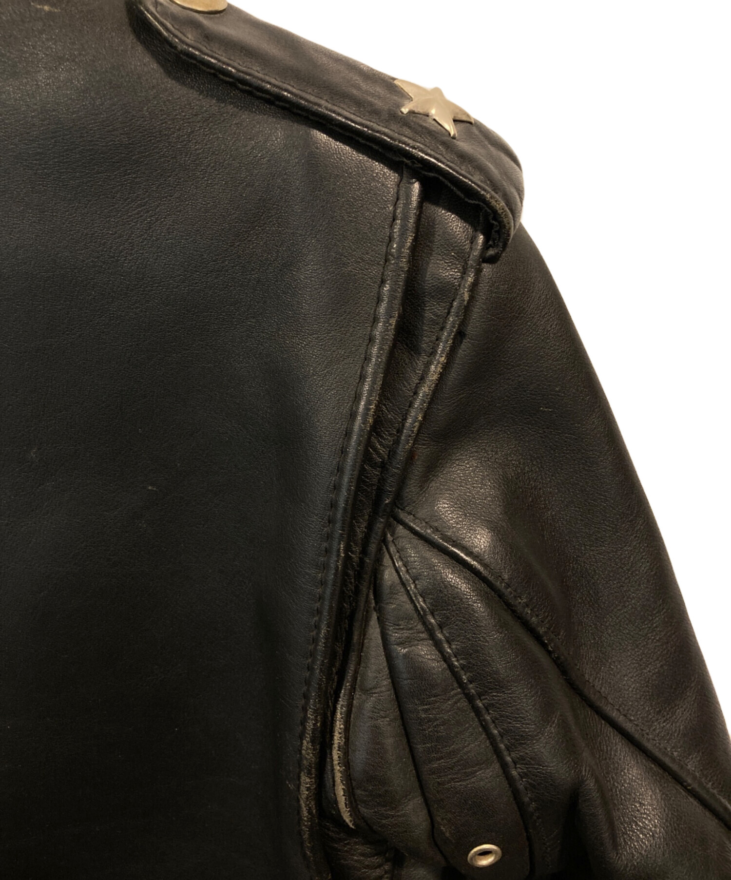 schott ブラック ダブルライダースジャケット　34 中古・古着通販】Schott (ショット) ダブルライダースジャケット