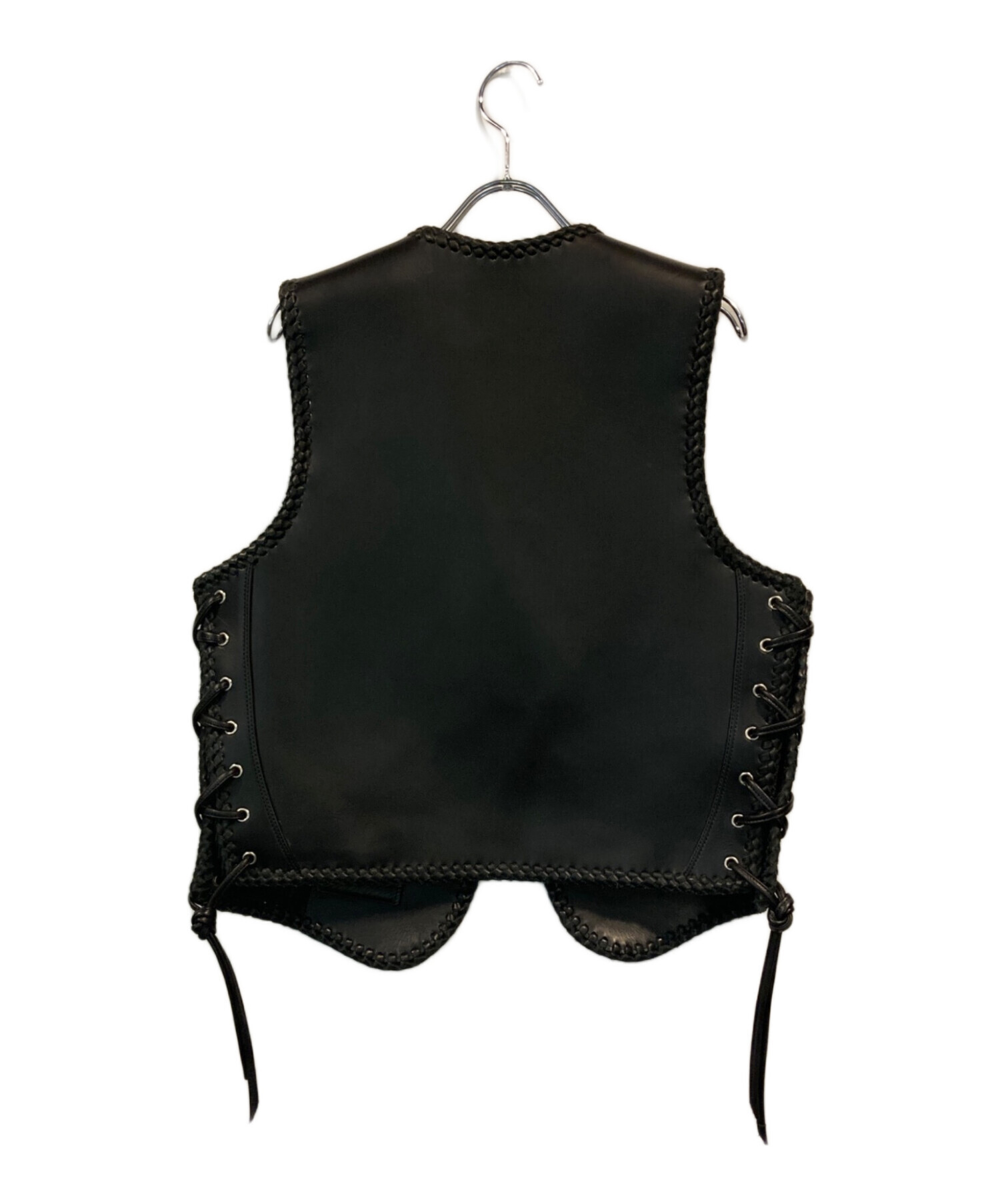中古・古着通販】CALF (カルフ) レザーベスト ブラック サイズ:SIZE S