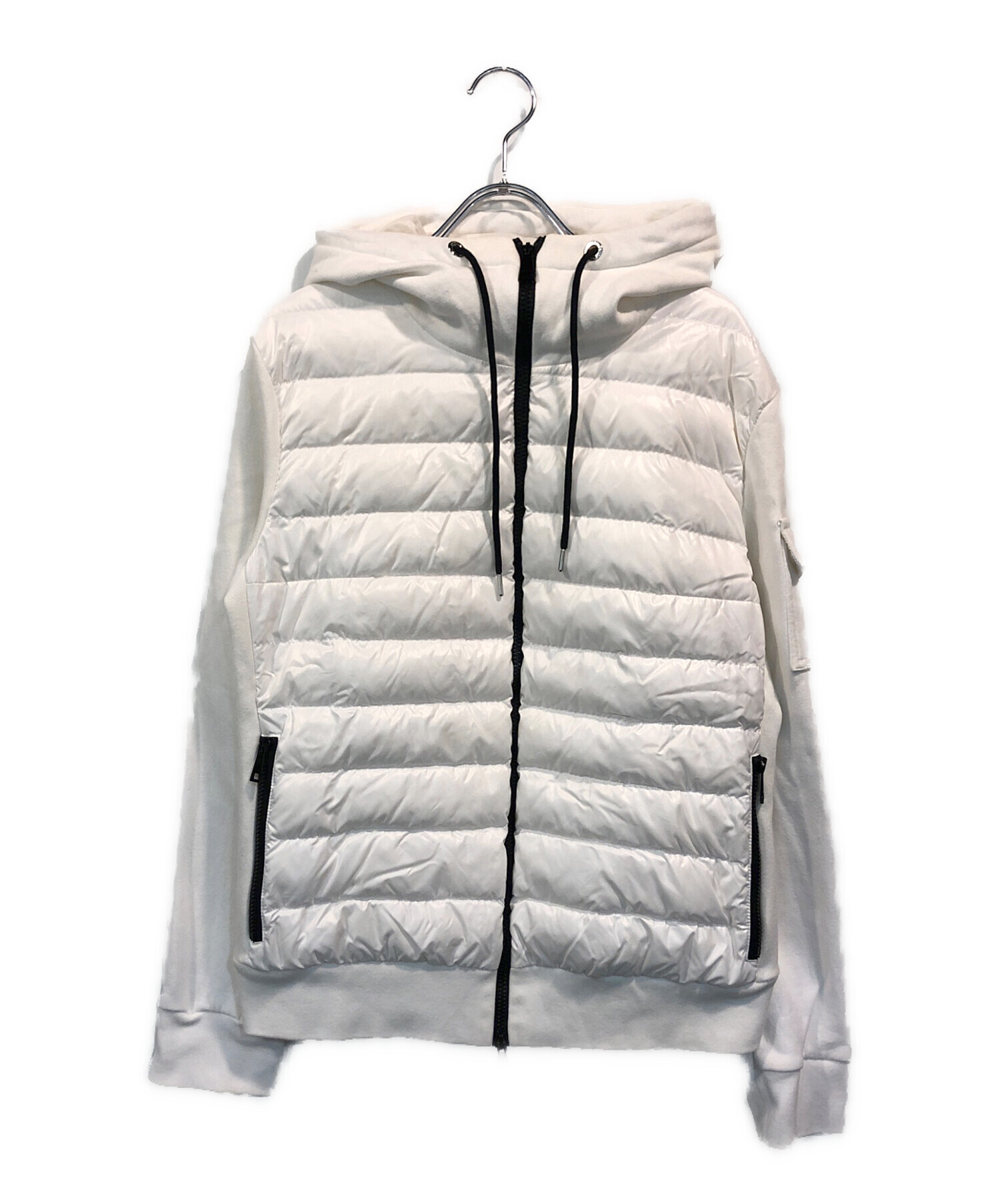 MONCLER モンクレール 21AW 切替 ダウンジャケット パーカー 白 中古・古着通販】MONCLER (モンクレール) 切替ダウンジャケット