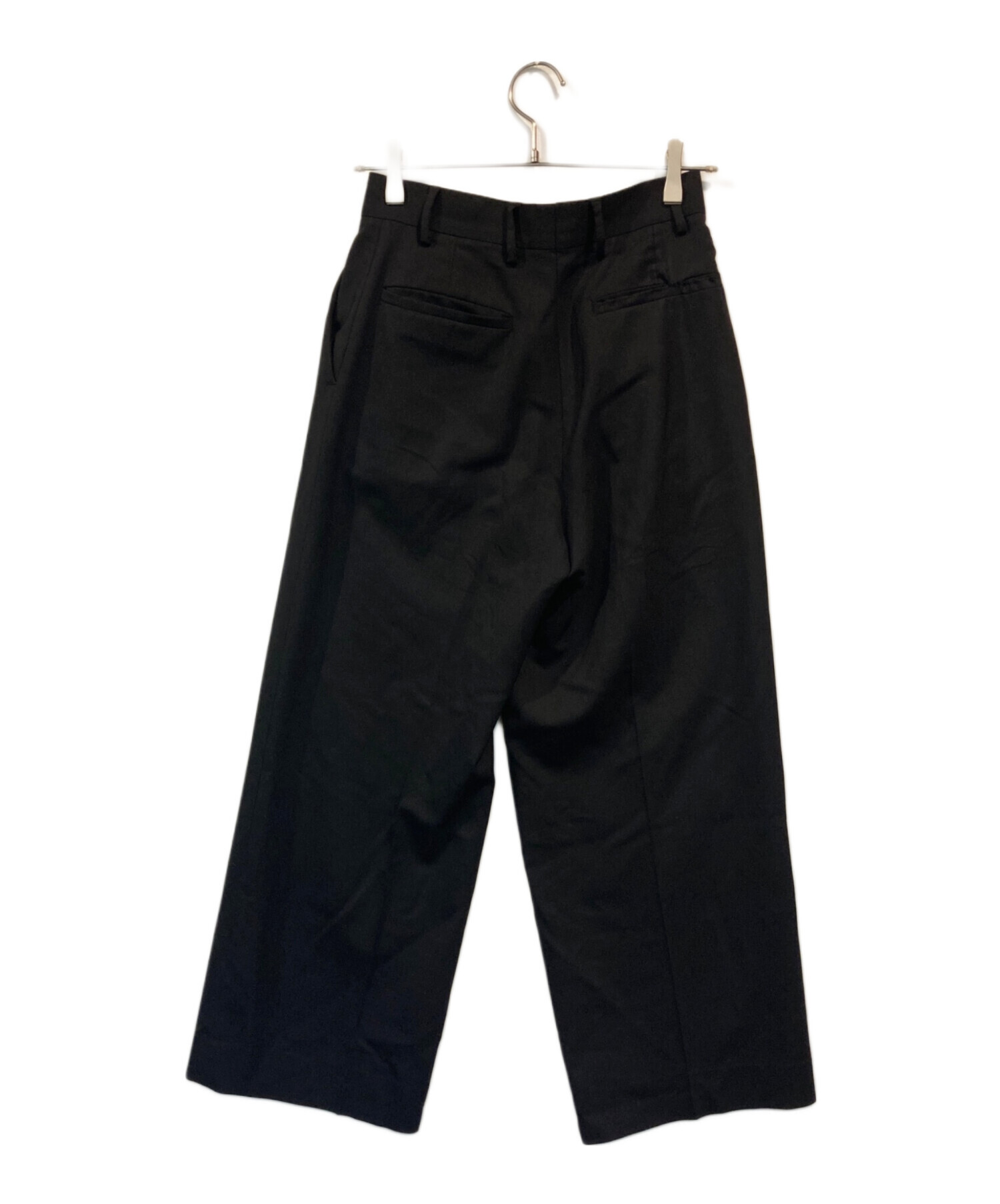 新品未使用 タグ付き 国内正規品 LOEWE ウール スラックス ブラック 黒 中古・古着通販】LOEWE (ロエベ) スラックスパンツ ブラック サイズ