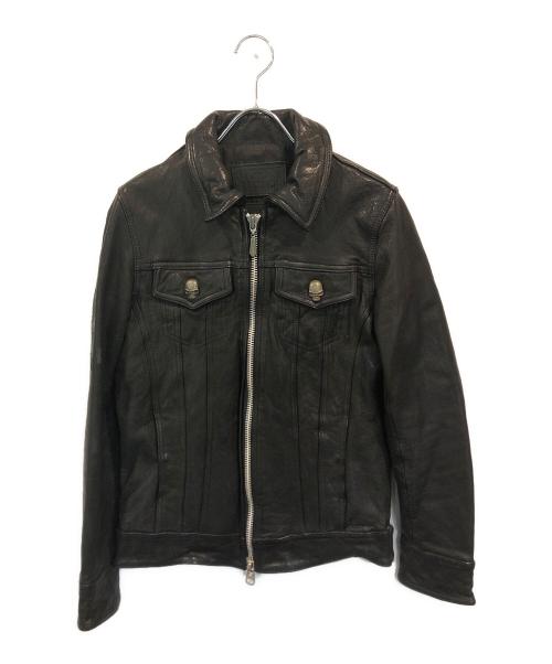 【JACKROSE】新古品　美品　アウター　レザージャケット黒　背中にロゴあり 中古・古着通販】JACKROSE (ジャックローズ) レザージャケット