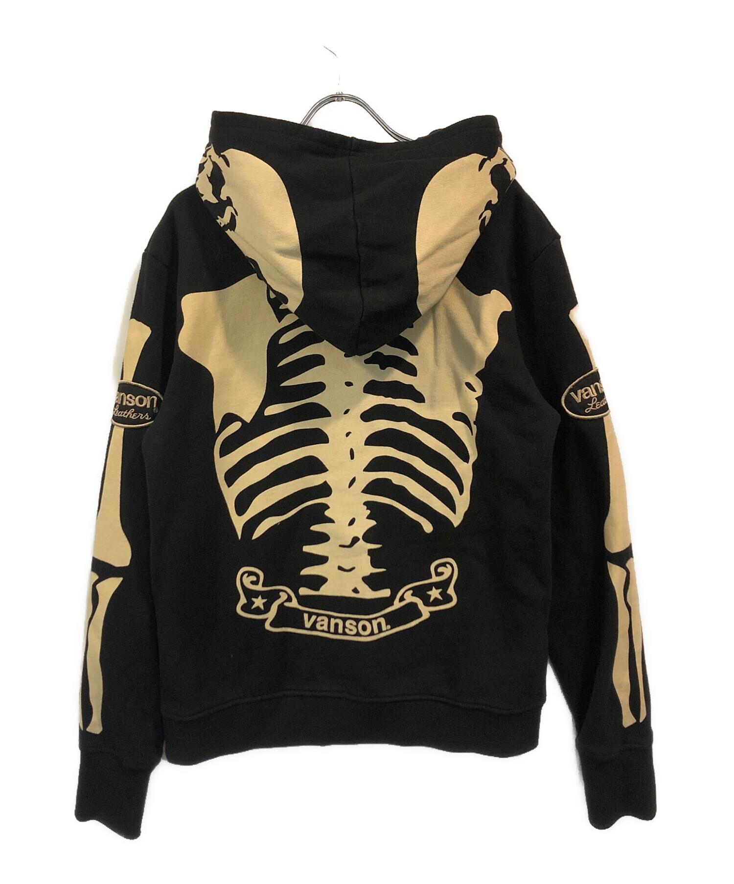 中古・古着通販】VANSON (バンソン) スカルボーンパーカー ブラック