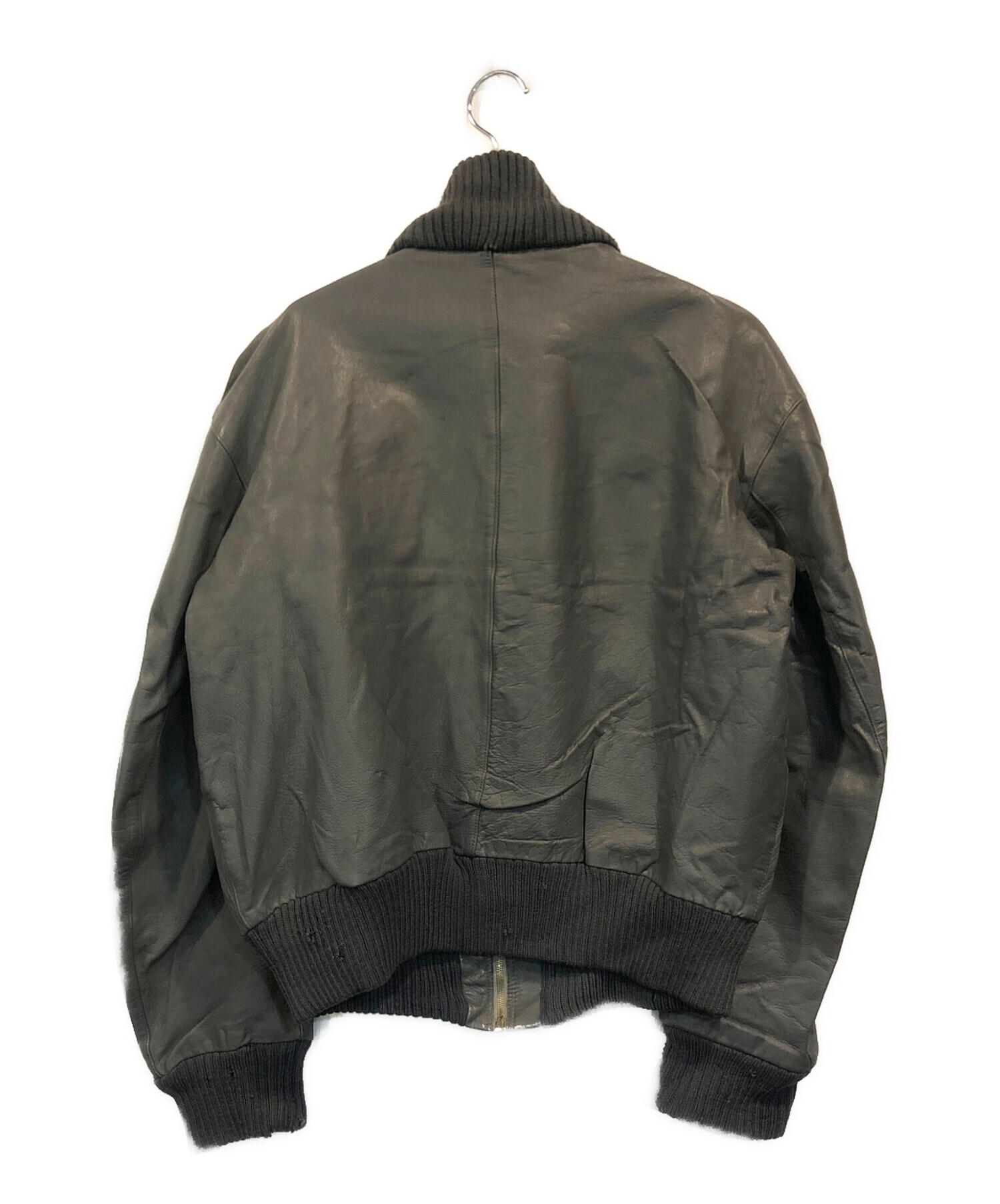 ドイツ軍　ビンテージ　グレー レザー ミリタリー　フライトジャケット 中古・古着通販】ドイツ軍 (ドイツグン) レザーフライトジャケット