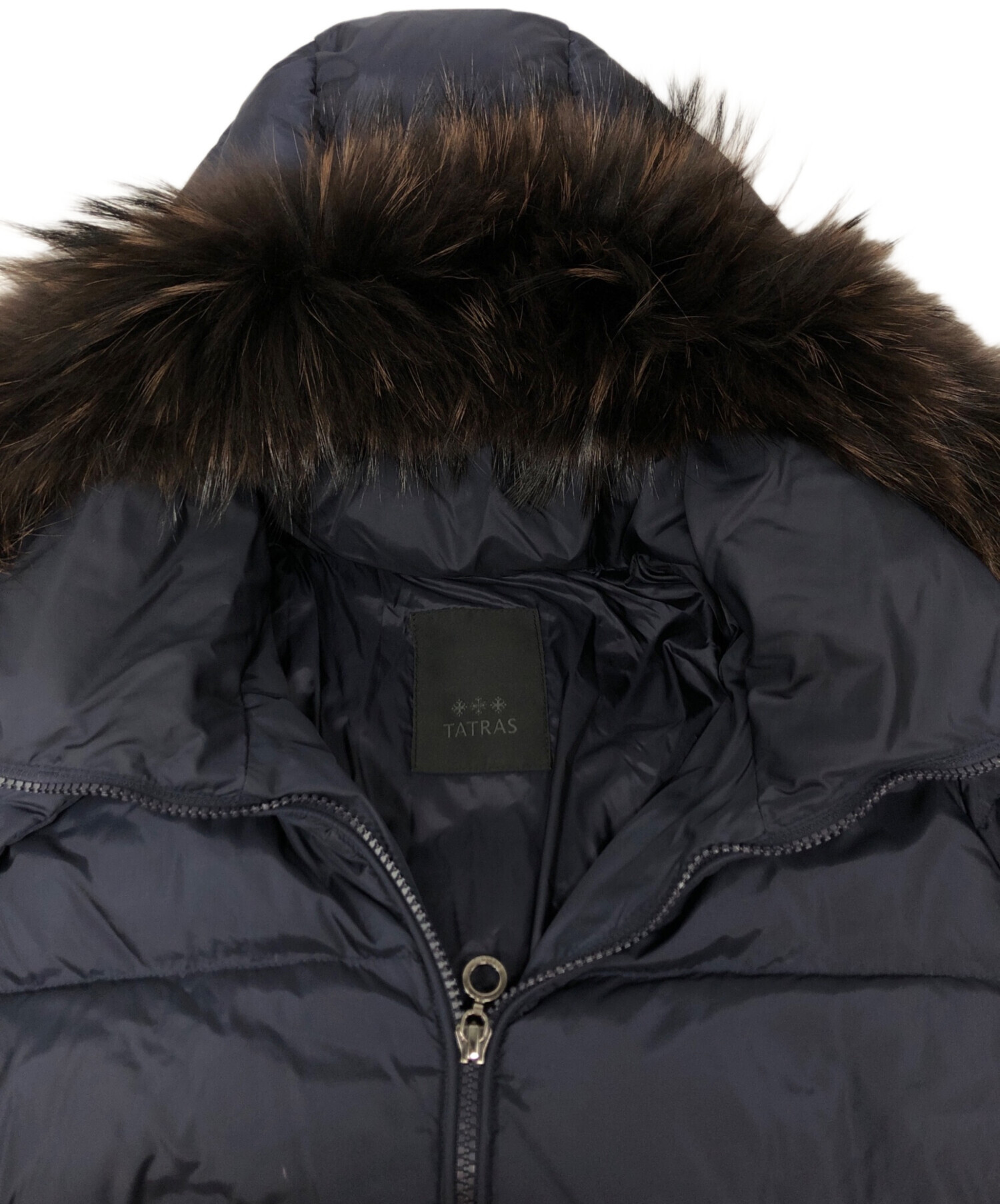 TATRAS ネイビー ダウンジャケット フード付き | BOUTIQUE.BOTT-FRERES.FR