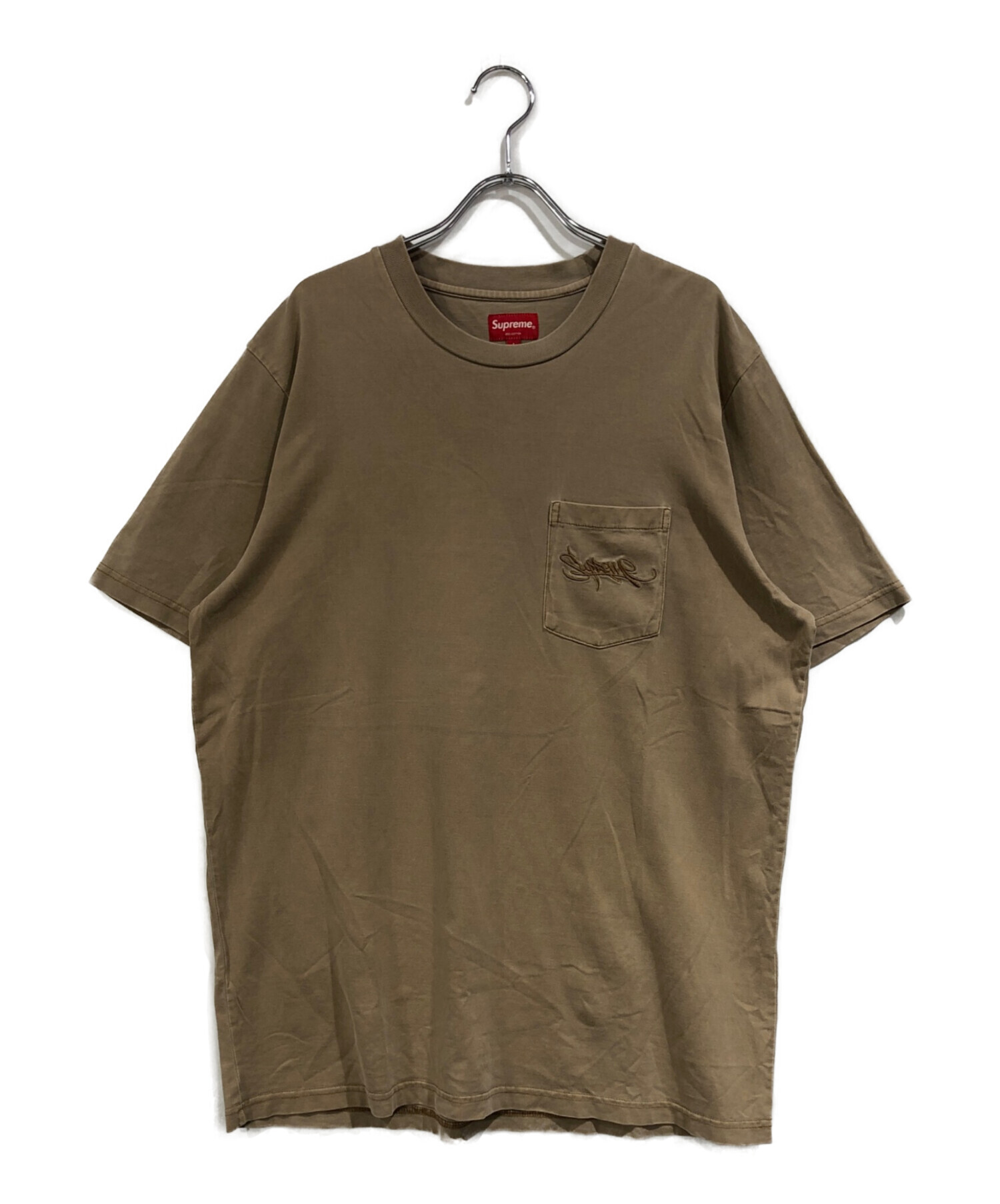 中古・古着通販】Supreme (シュプリーム) ポケットTシャツ ベージュ 