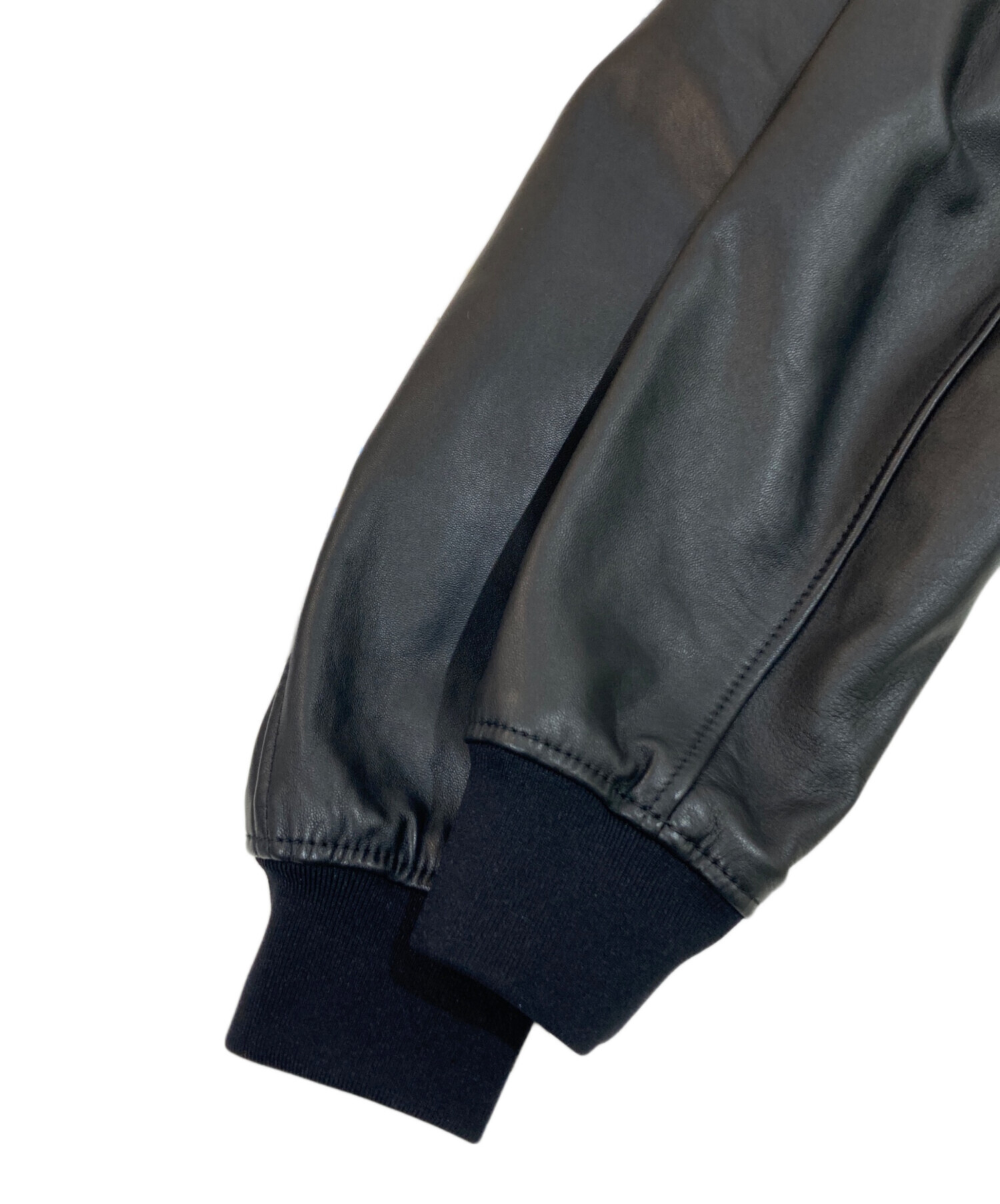 中古・古着通販】BOSS (ボス) レザーブルゾン ブラック サイズ:SIZE 44