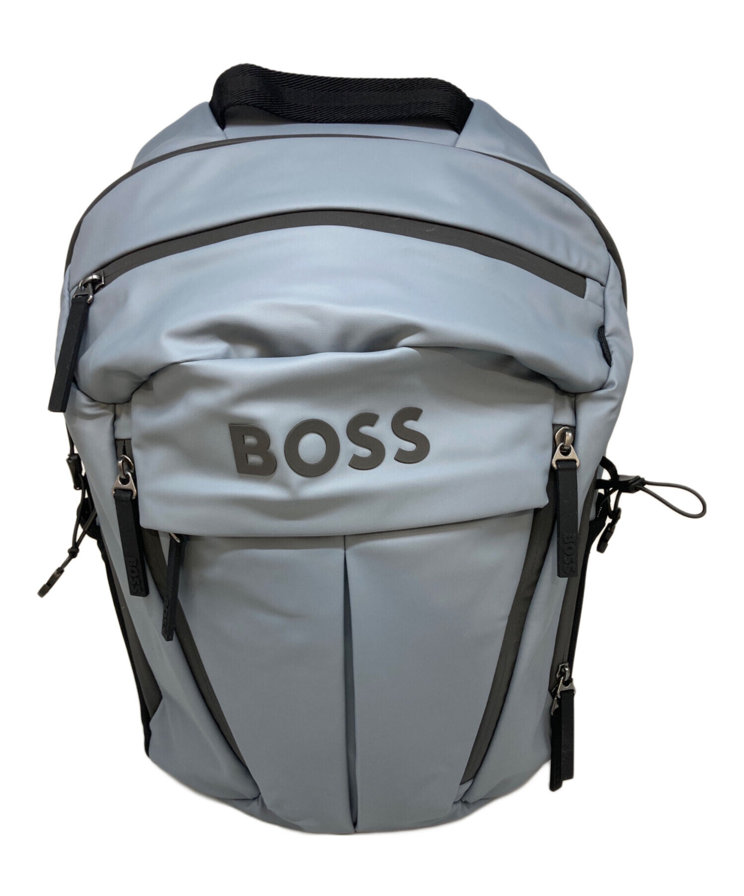 BOSS フェイクレザーバックパック BOSS - フェイクレザー バックパック ロゴディテール - ダークブルー