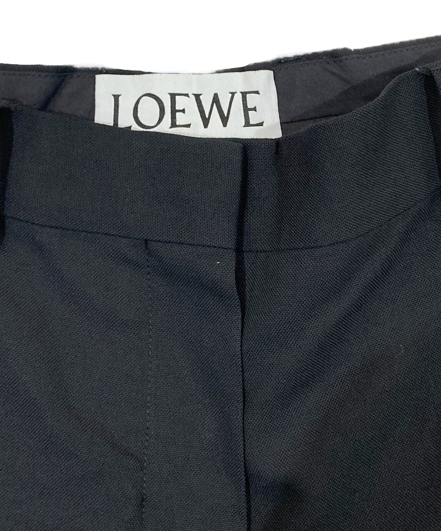 新品未使用 タグ付き 国内正規品 LOEWE ウール スラックス ブラック 黒 中古・古着通販】LOEWE (ロエベ) スラックス ブラック サイズ:42
