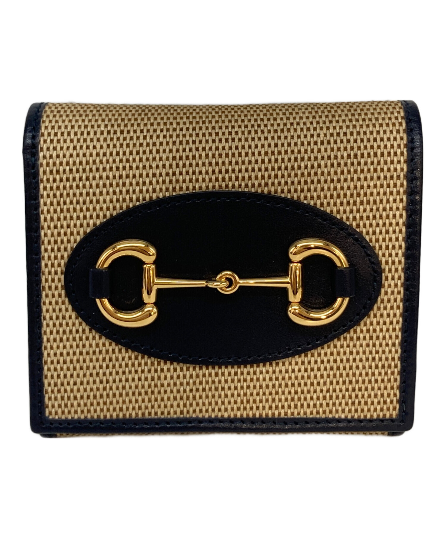 中古・古着通販】GUCCI (グッチ) ホースビット2つ折り財布 ベージュ