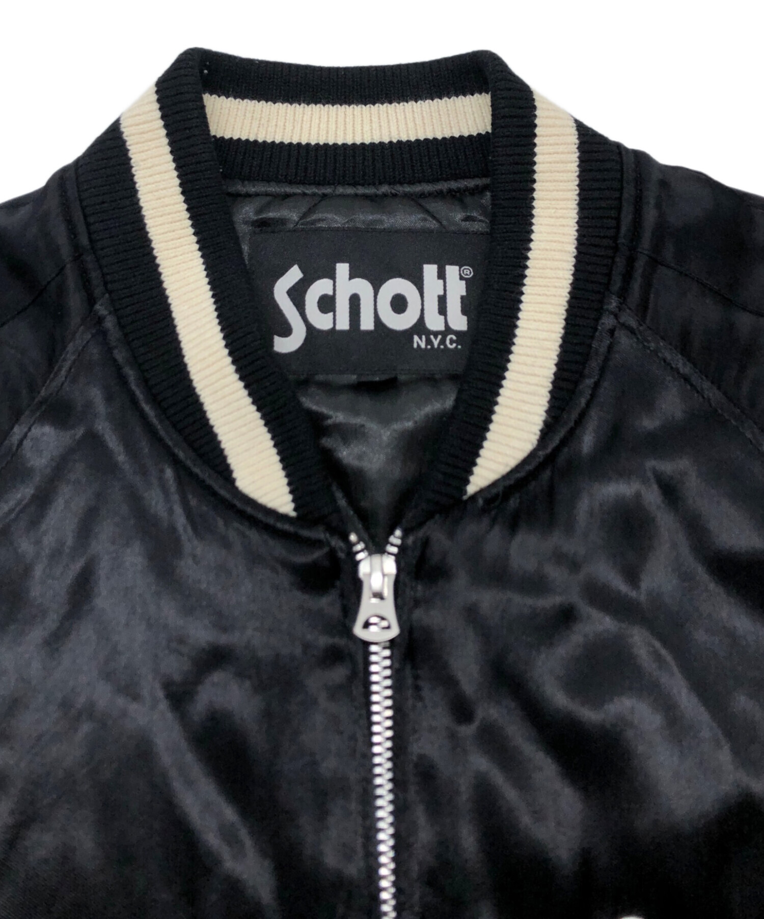 中古・古着通販】Schott (ショット) スカジャン ブラック サイズ:L