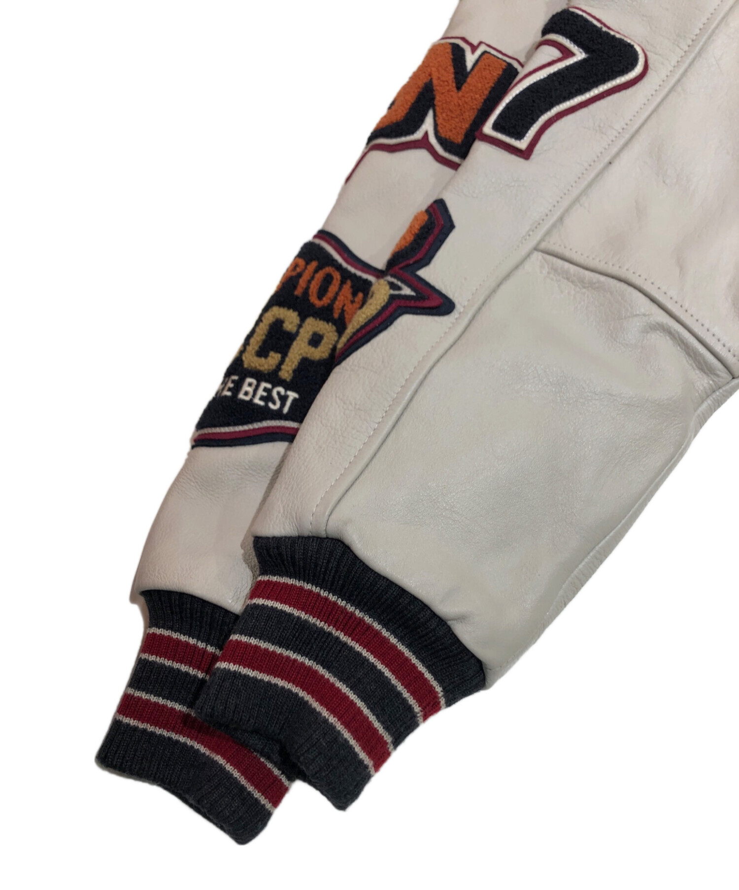 中古・古着通販】Champion (チャンピオン) アームレザー切替 ワッペン 