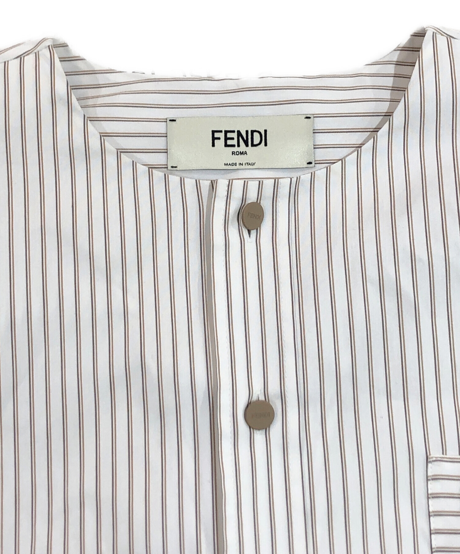 中古・古着通販】FENDI (フェンディ) ロゴ刺繍シャツセットアップ 