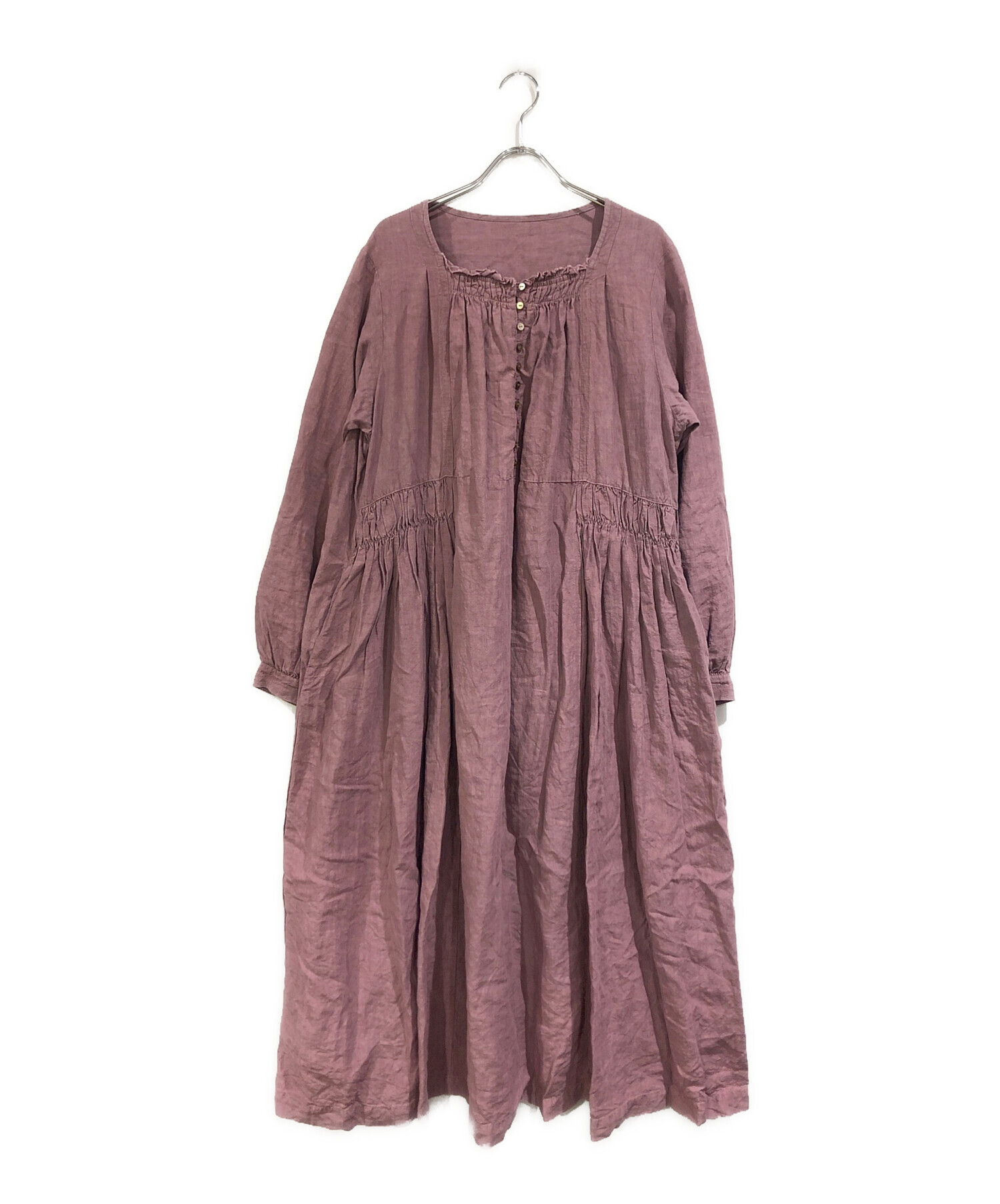 ネストローブ切替えギャザーワンピース 中古・古着通販】nest Robe (ネストローブ) ファナージュ切替え